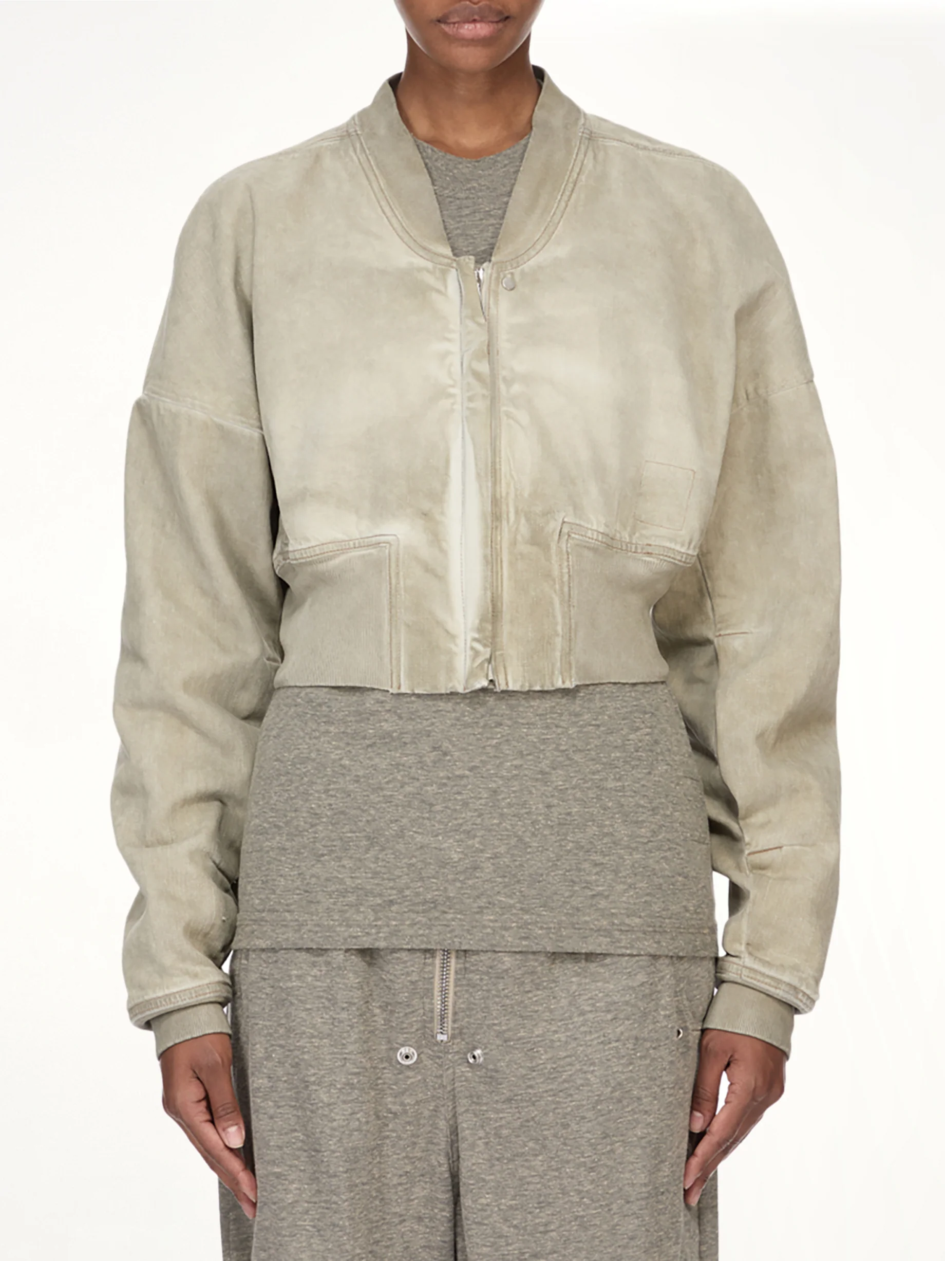 Flight Jacket Cropped in Sand