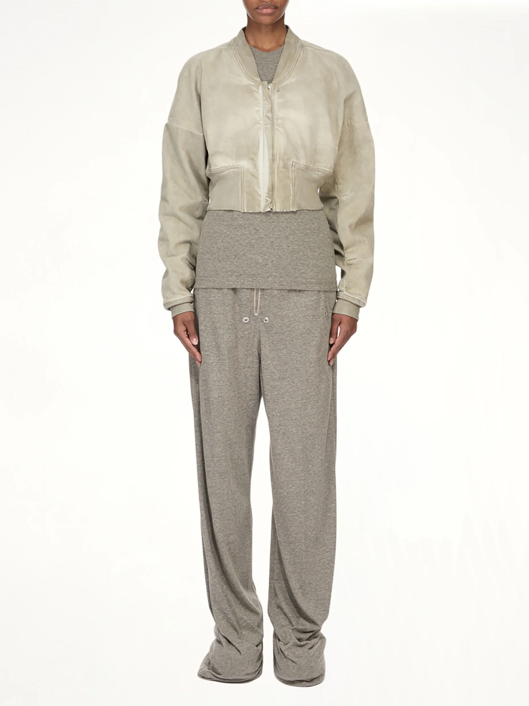 Flight Jacket Cropped in Sand - Image 5