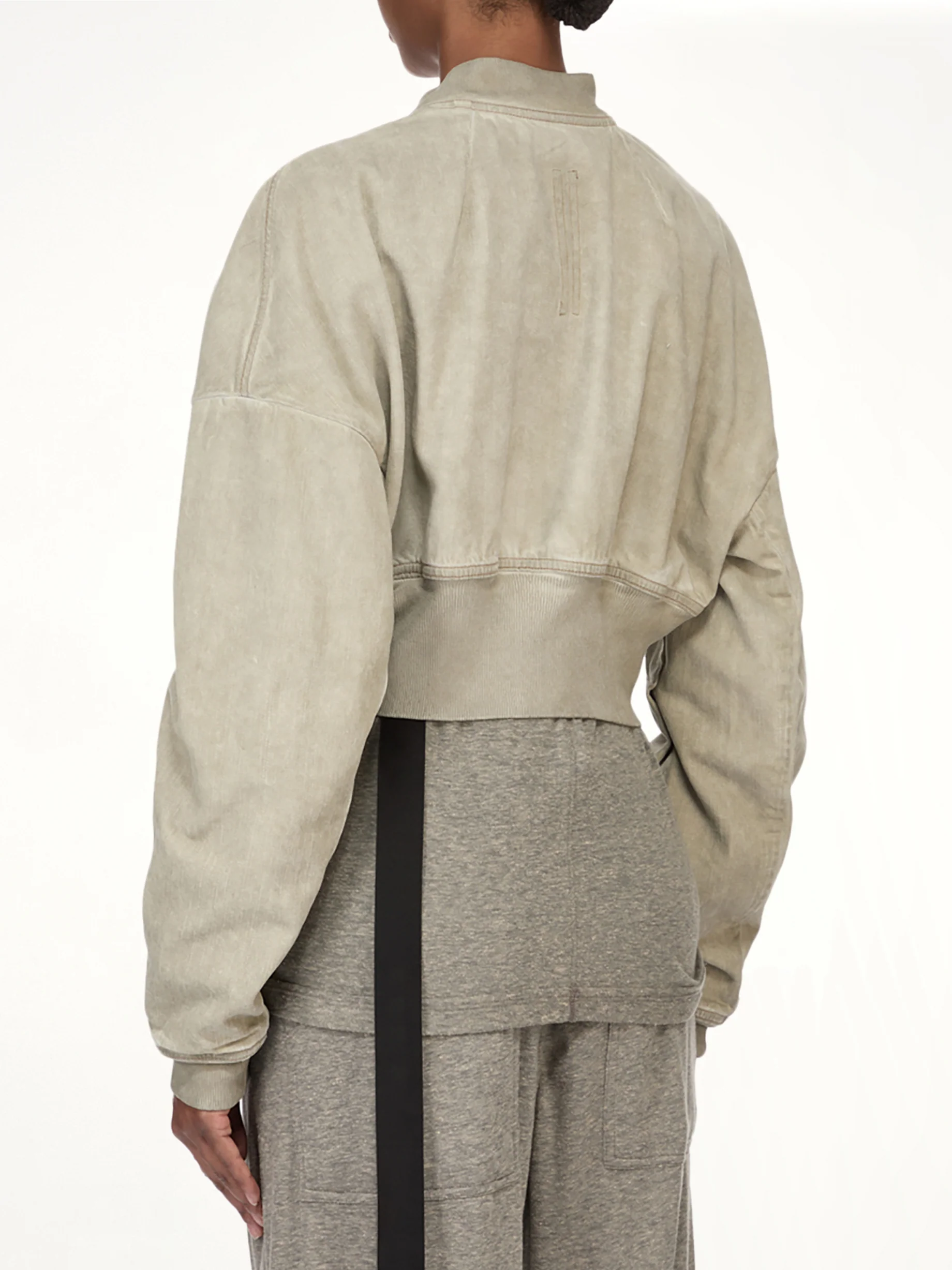 Flight Jacket Cropped in Sand - Image 8