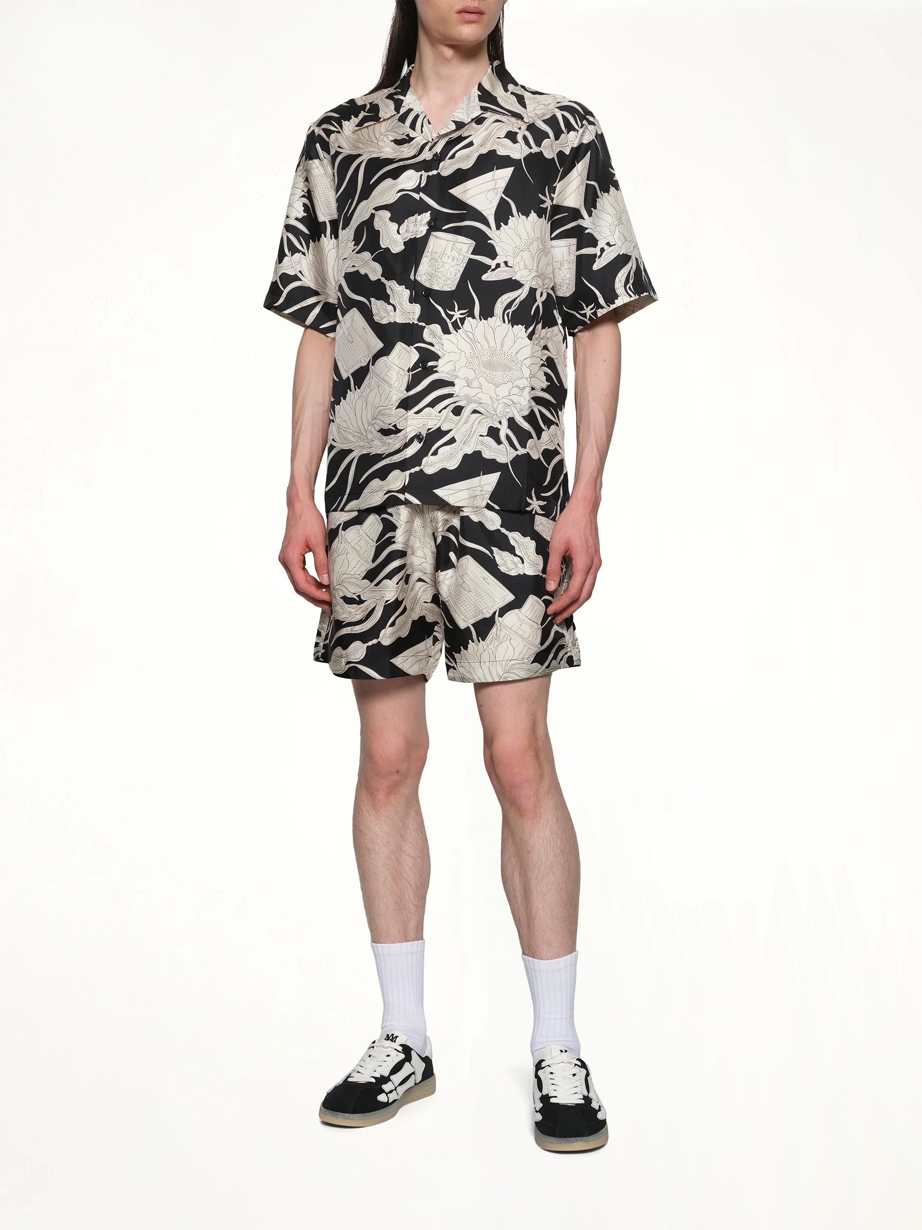 Floral Bowling Shirt in Black - Image 4