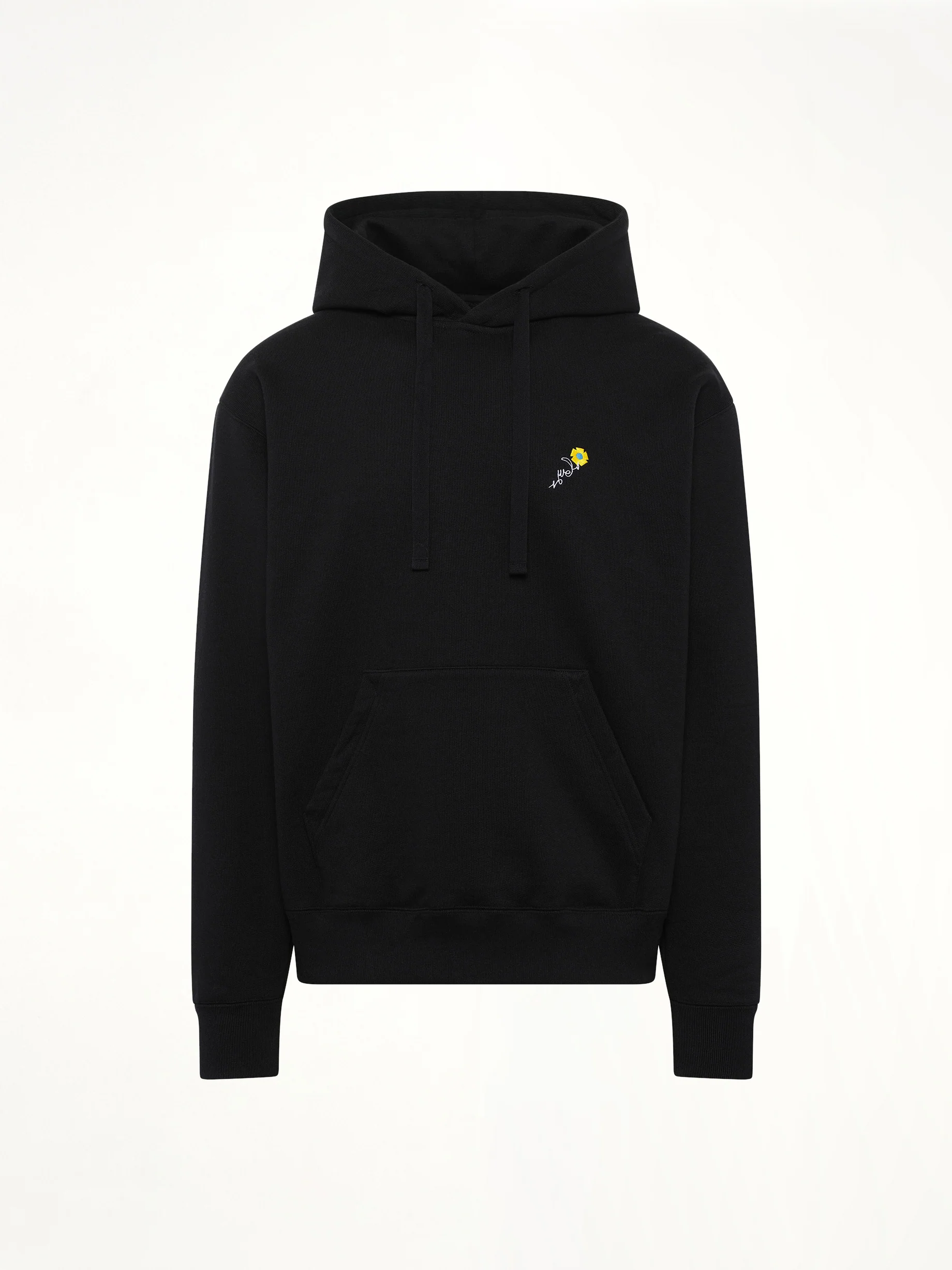 Floral Embroidered Hoodie in Black - Image 2