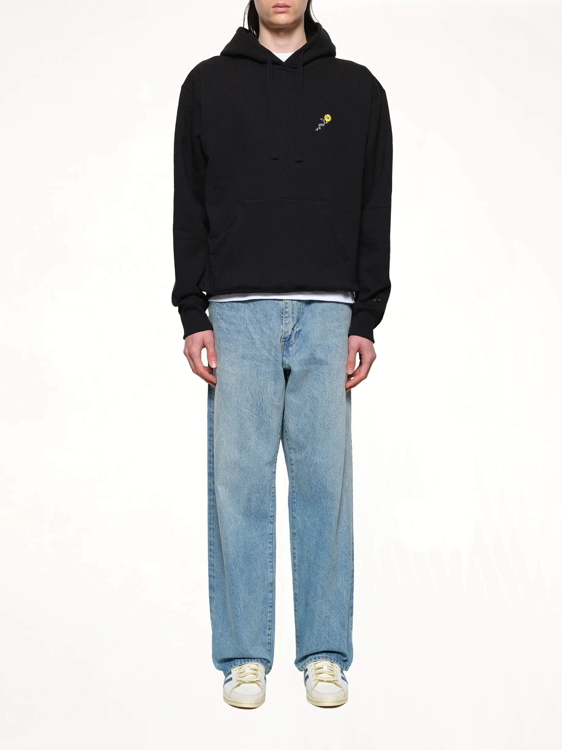 Floral Embroidered Hoodie in Black - Image 7