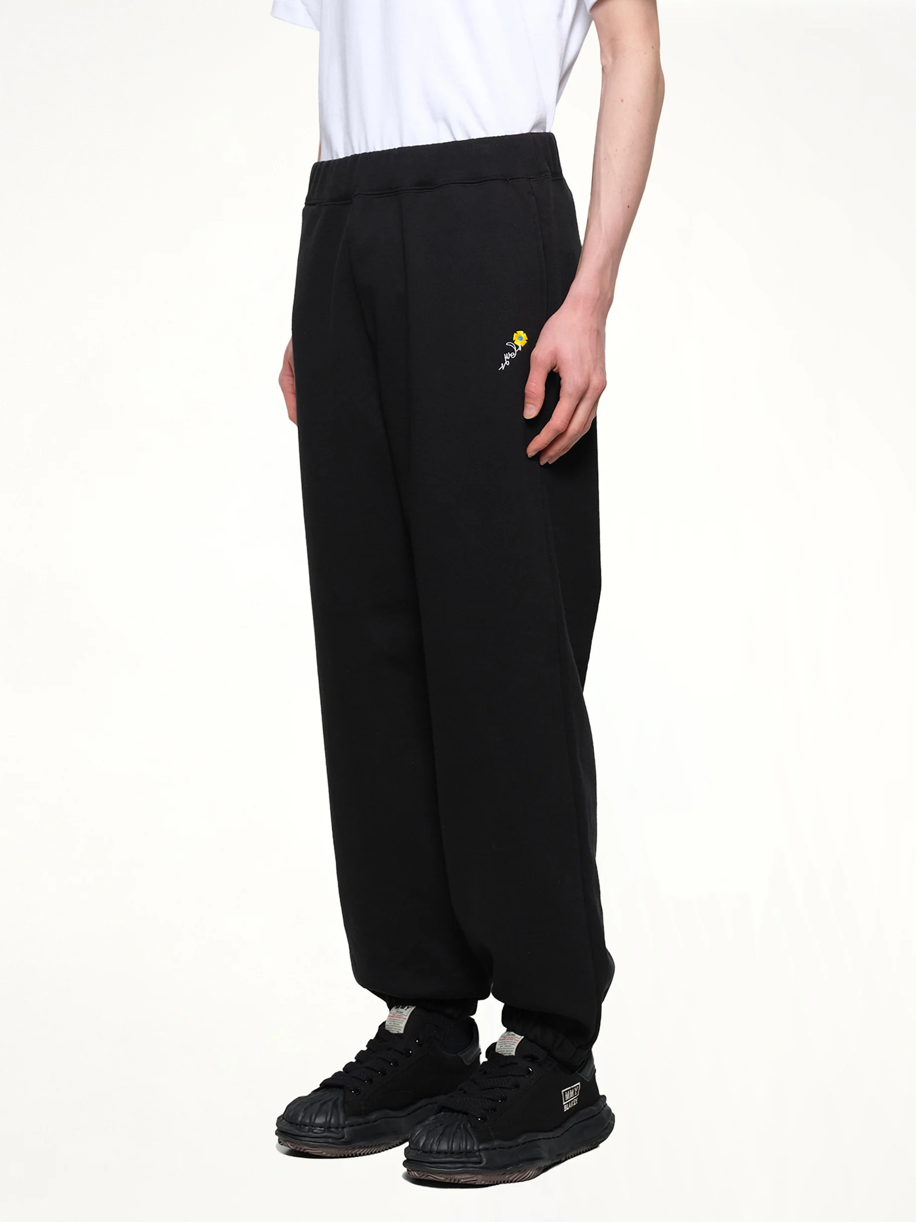 Floral Embroidered Sweatpant in Black - Image 3