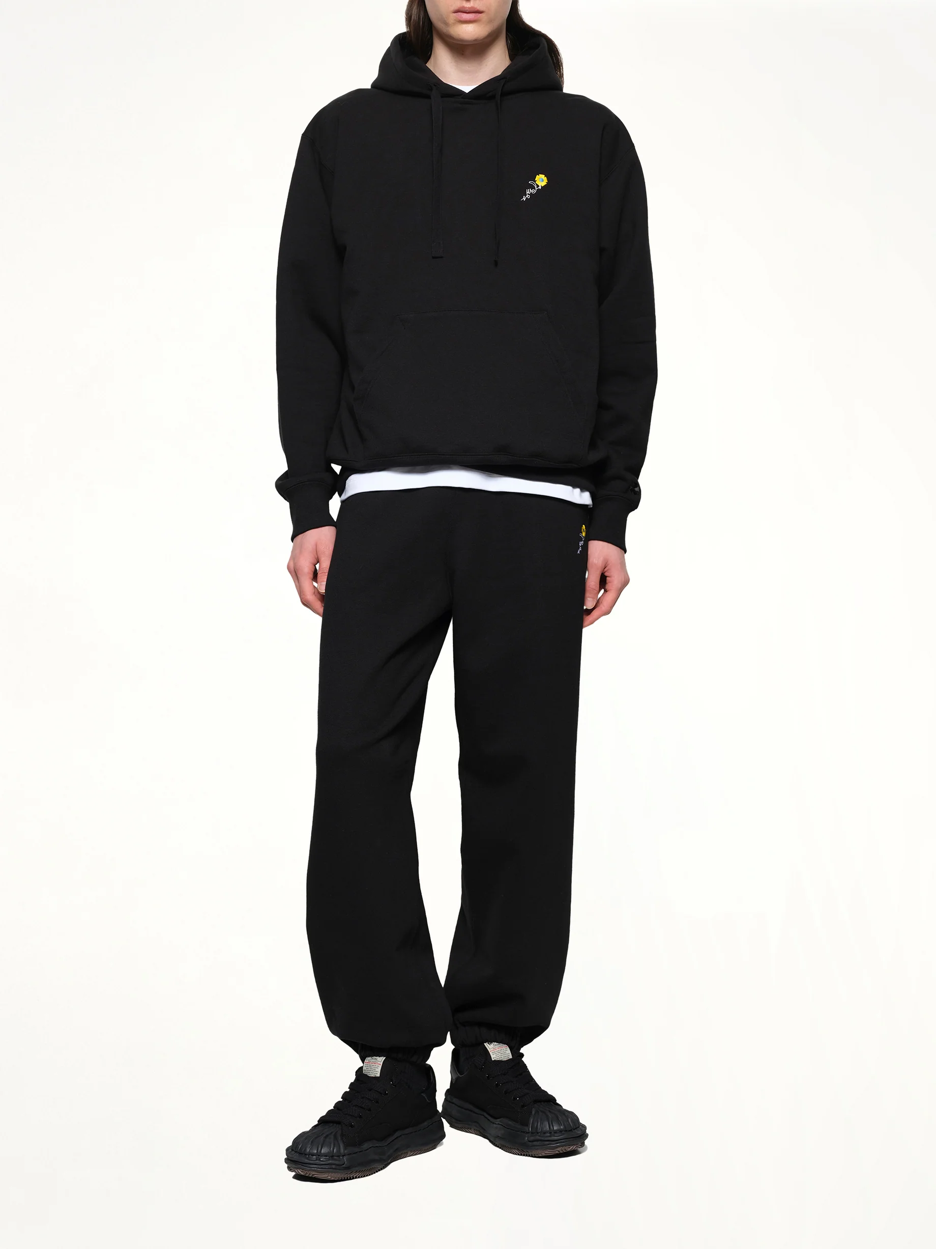 Floral Embroidered Sweatpant in Black - Image 4