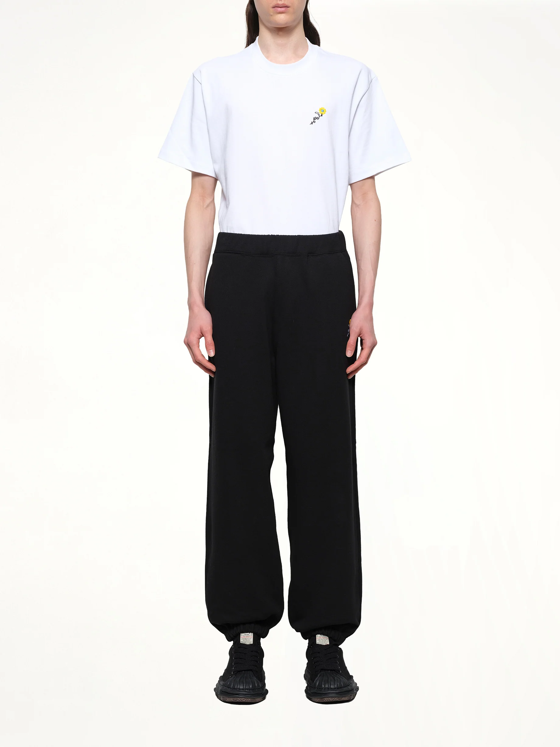 Floral Embroidered Sweatpant in Black - Image 7
