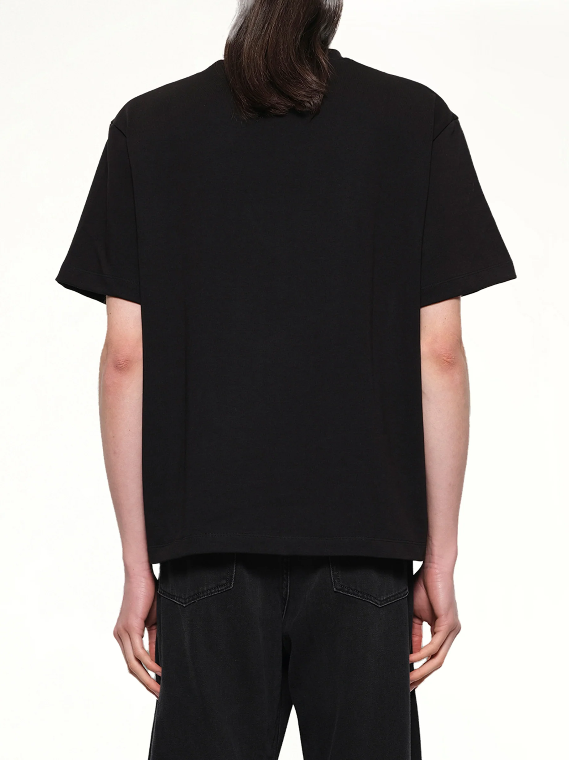 Floral Embroidered T-Shirt in Black - Image 5