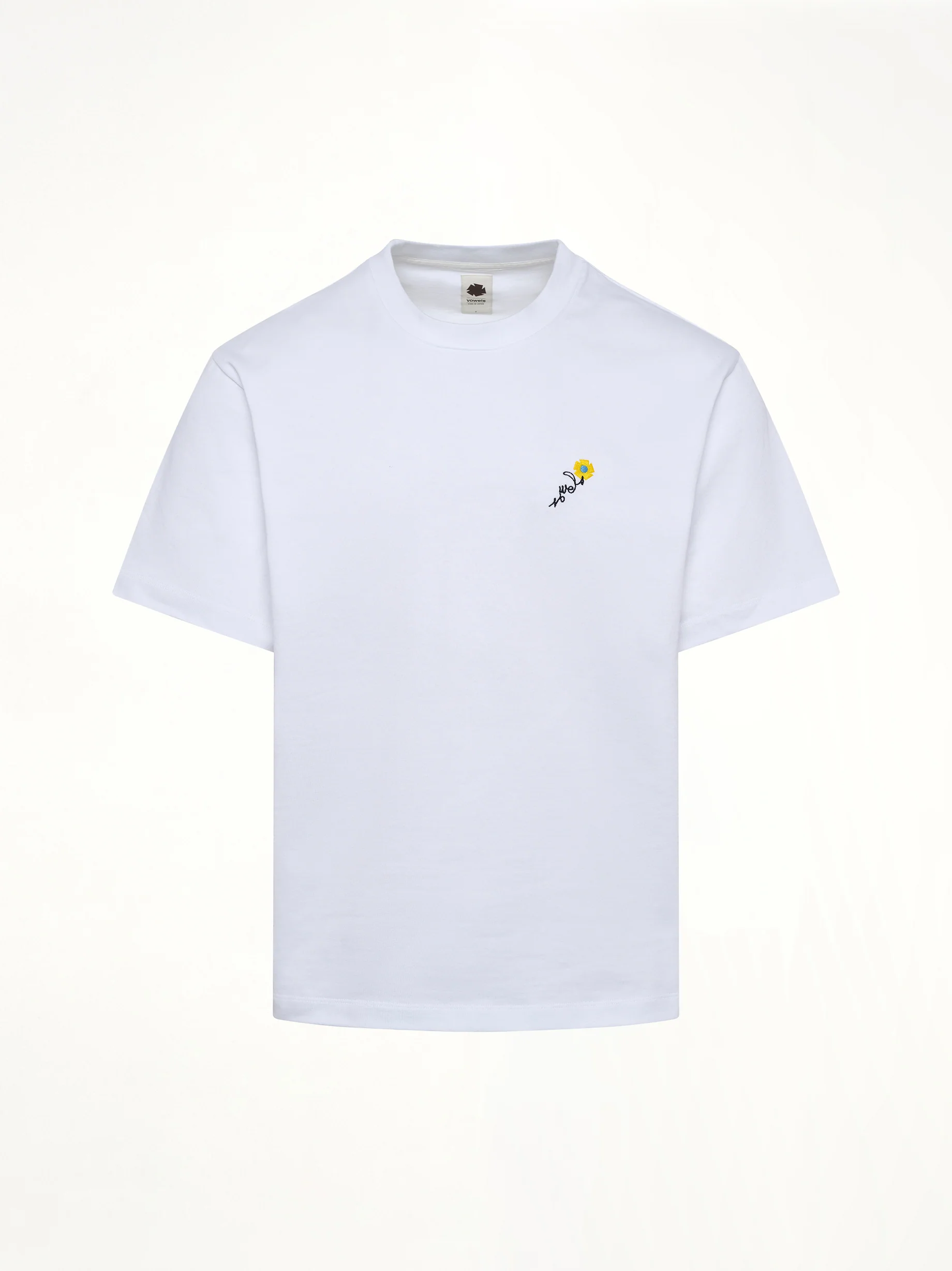 Floral Embroidered T-Shirt in White - Image 2