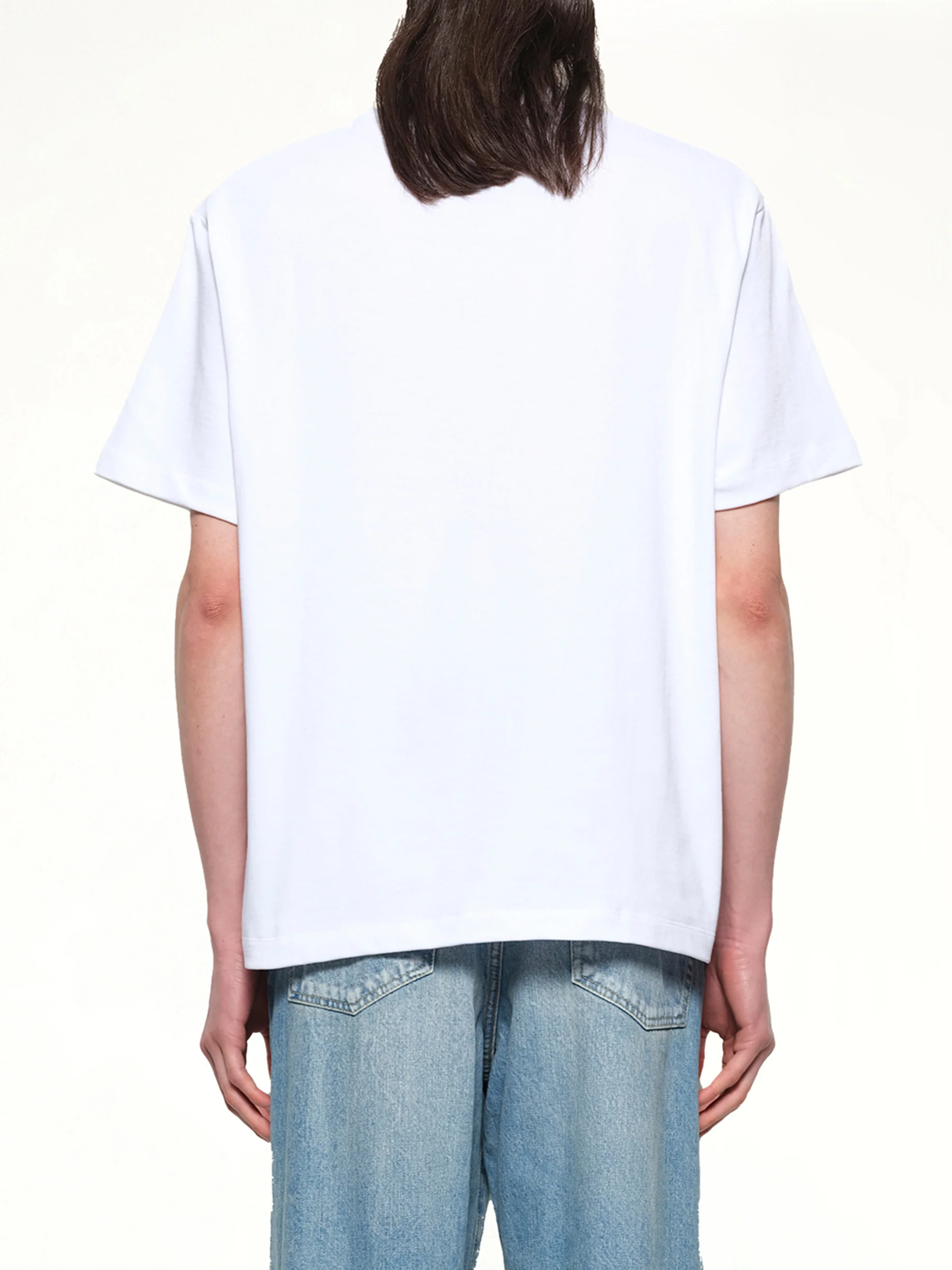 Floral Embroidered T-Shirt in White - Image 5