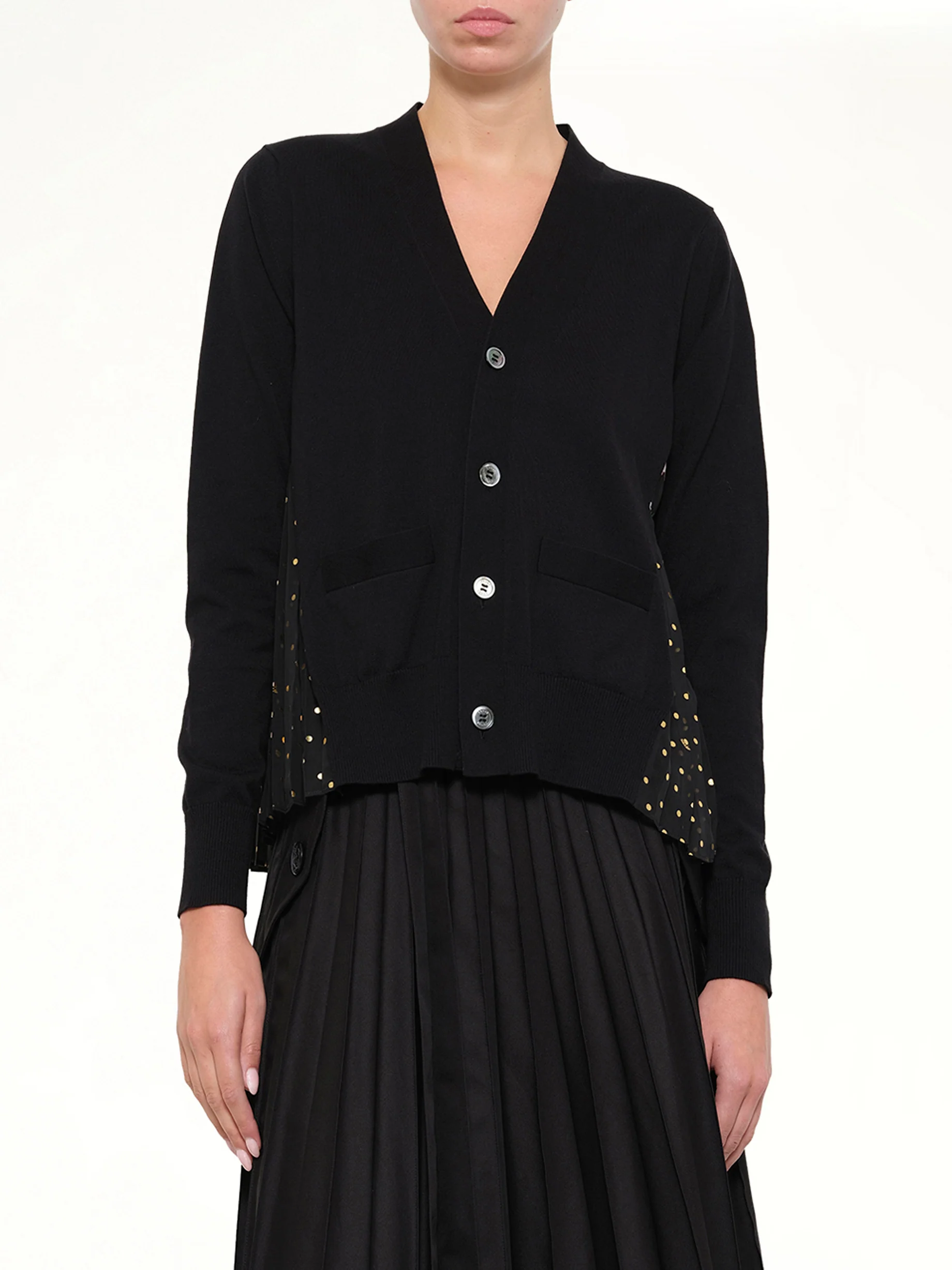 Floral Mix Cardigan in Black - Image 6