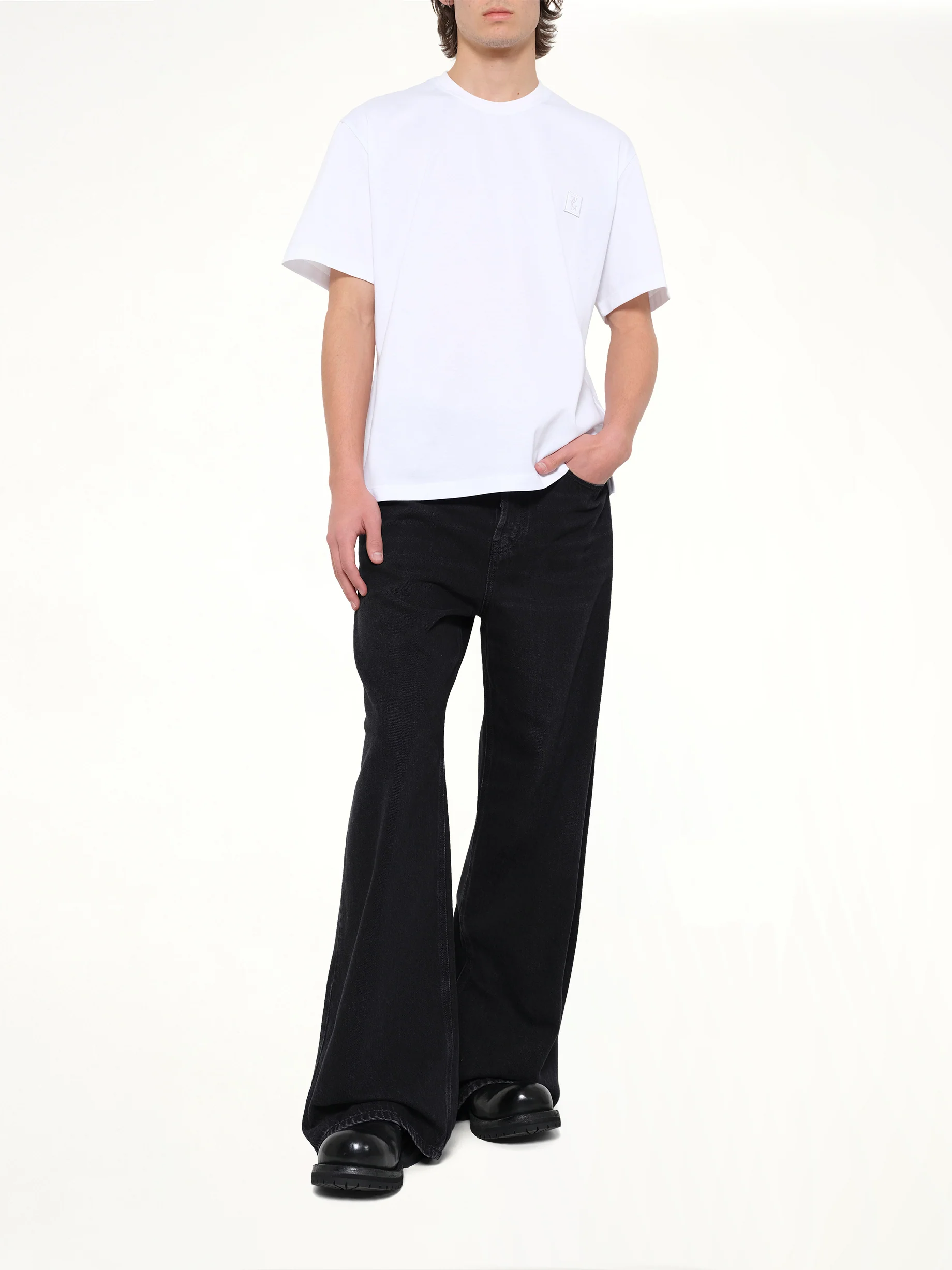 Flower Back Print T-Shirt in White - Image 4