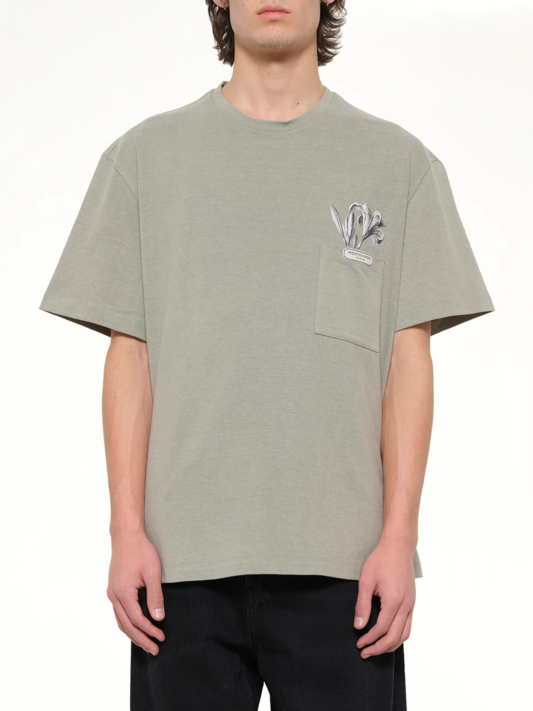 Flower Print T-Shirt in Khaki