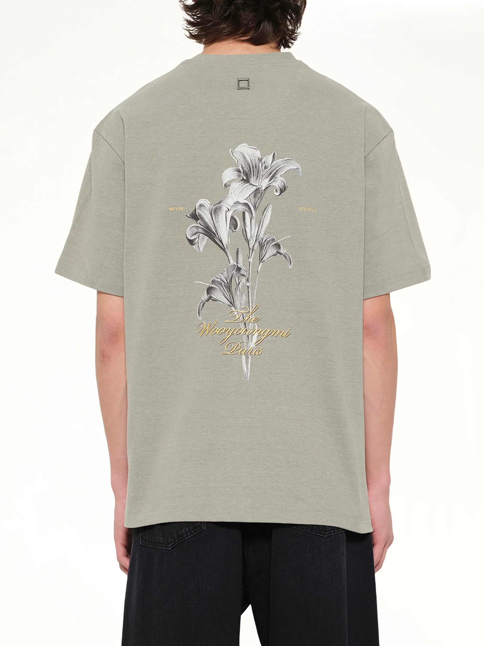 Flower Print T-Shirt in Khaki - Image 5