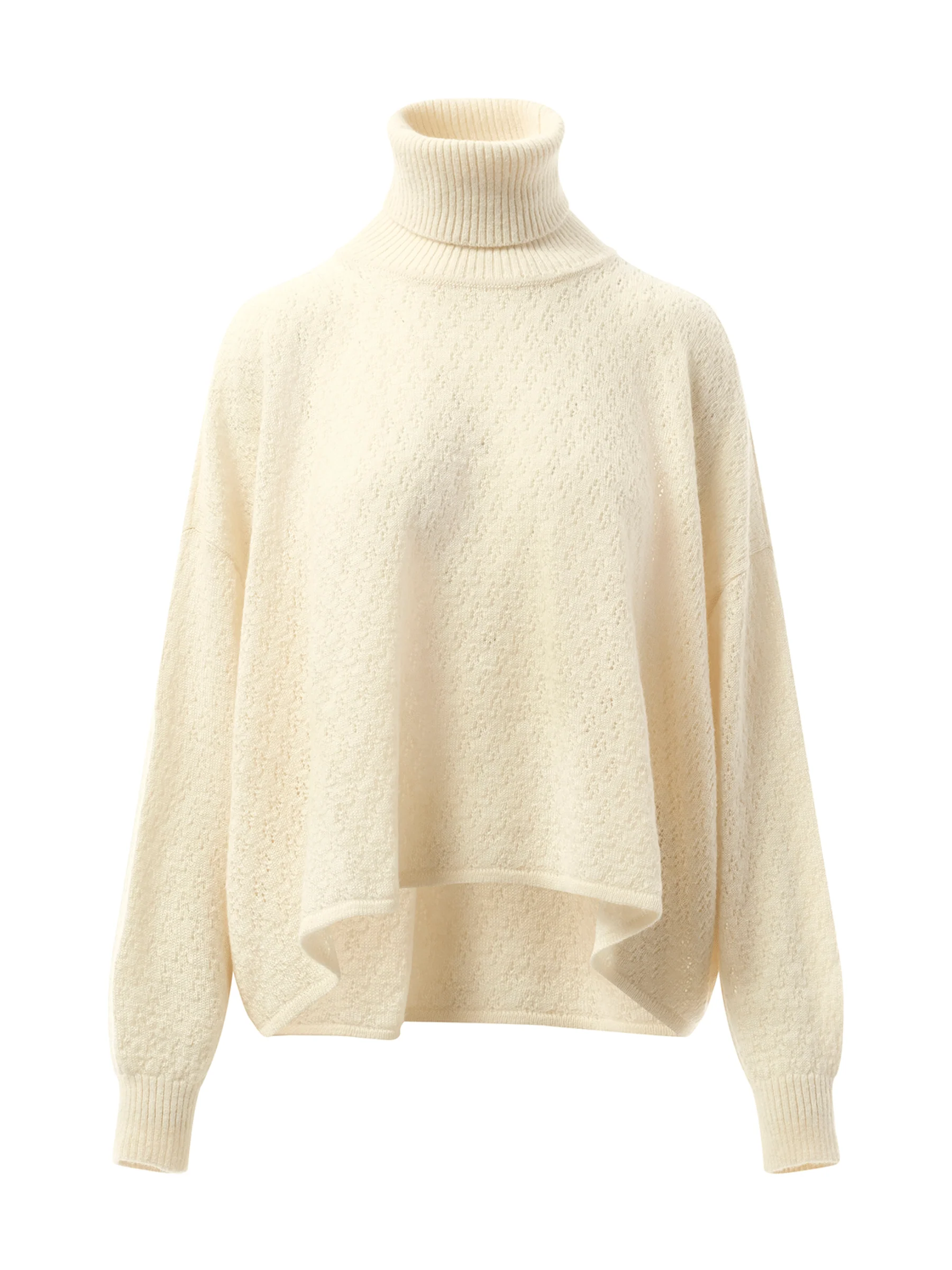Fluffy Pointelle Sweater in Iconic Milk - Image 2