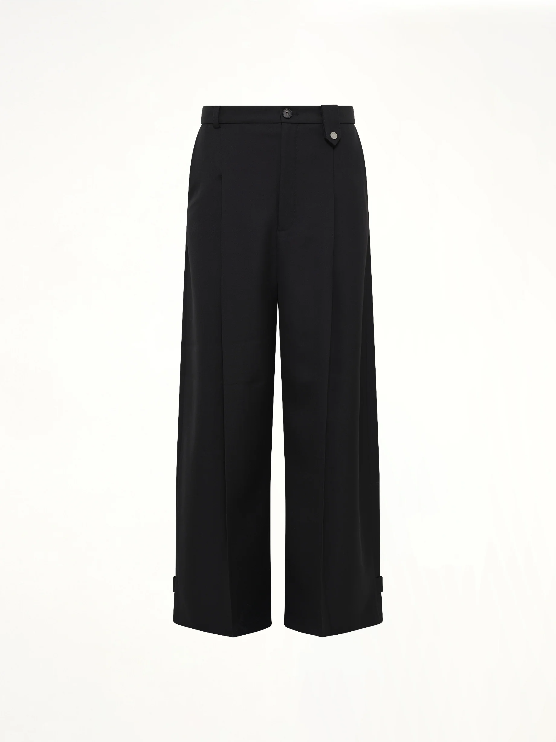 Fluid Tailored Wide Leg Pants in Black - Image 2