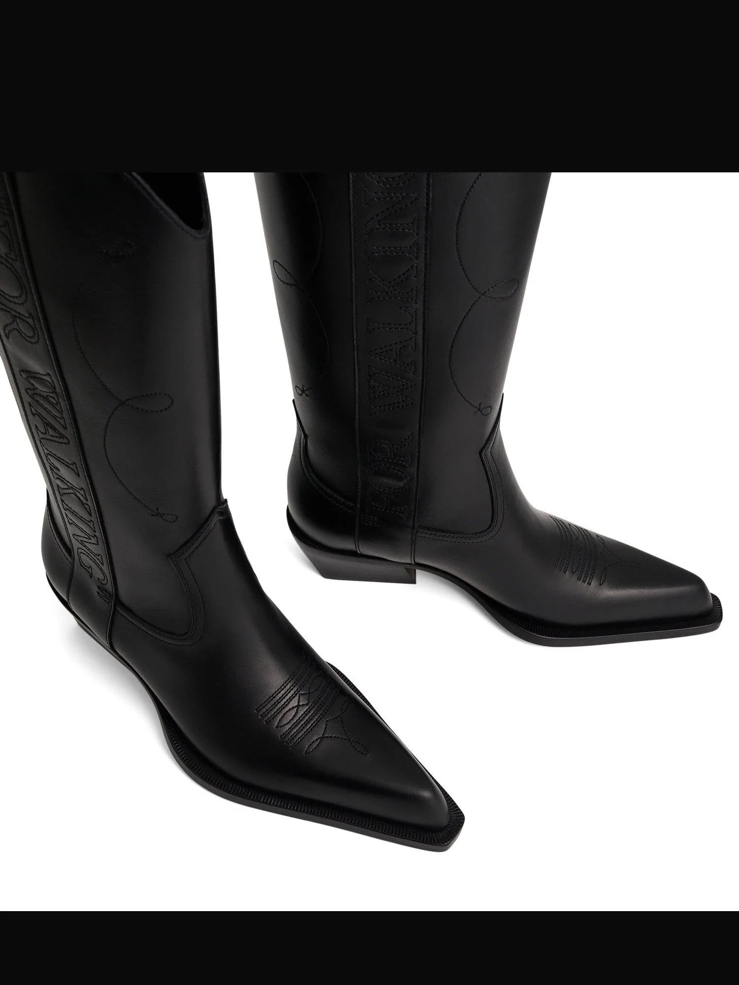 "For Walking" Texan Boot in Black - Image 4
