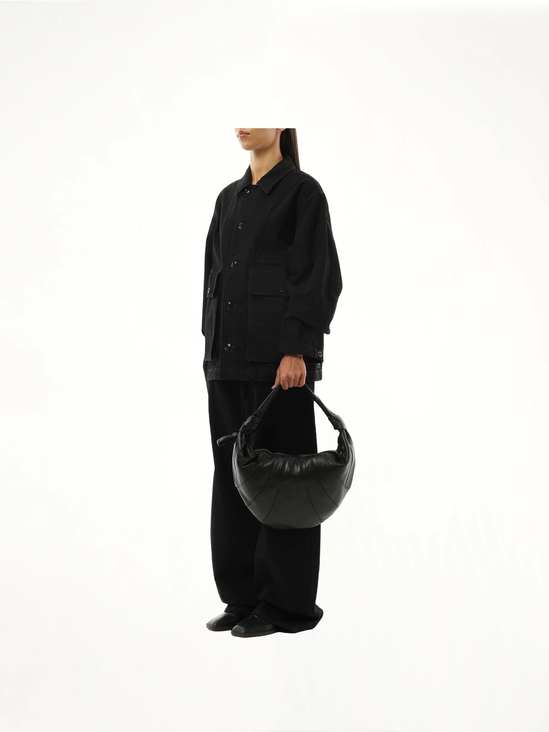 Fortune Croissant Bag in Black - Image 4