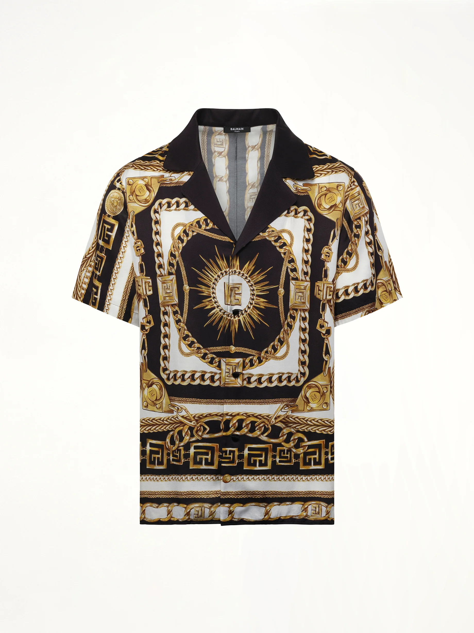 Foulard Print Shirt in Black/White/Gold - Image 2