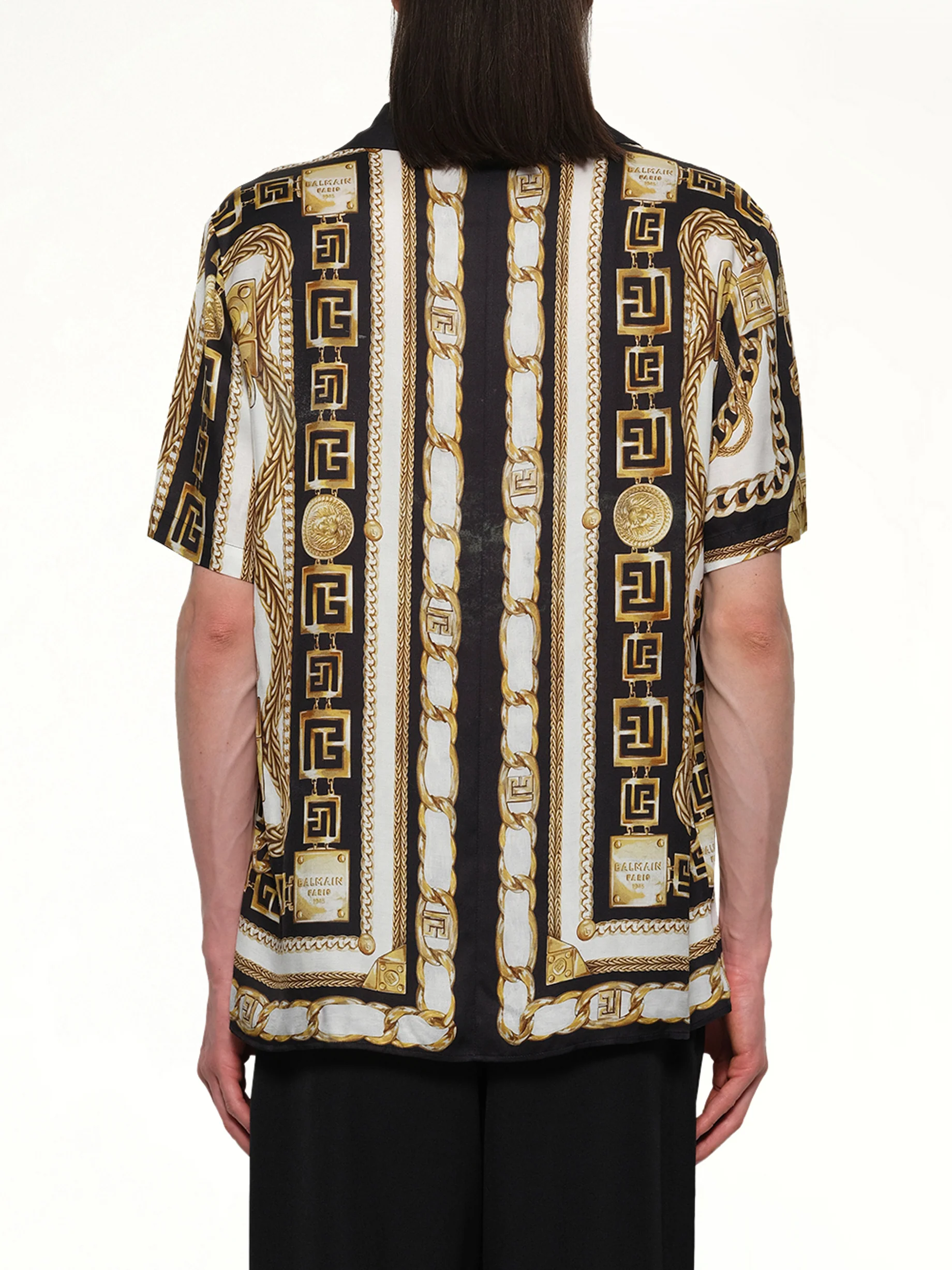 Foulard Print Shirt in Black/White/Gold - Image 5