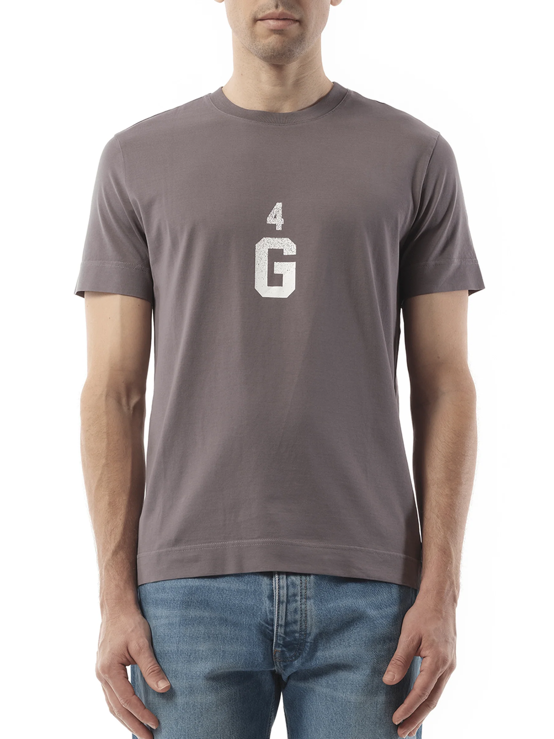 Four G Dyed Logo T-Shirt in Quartz Grey