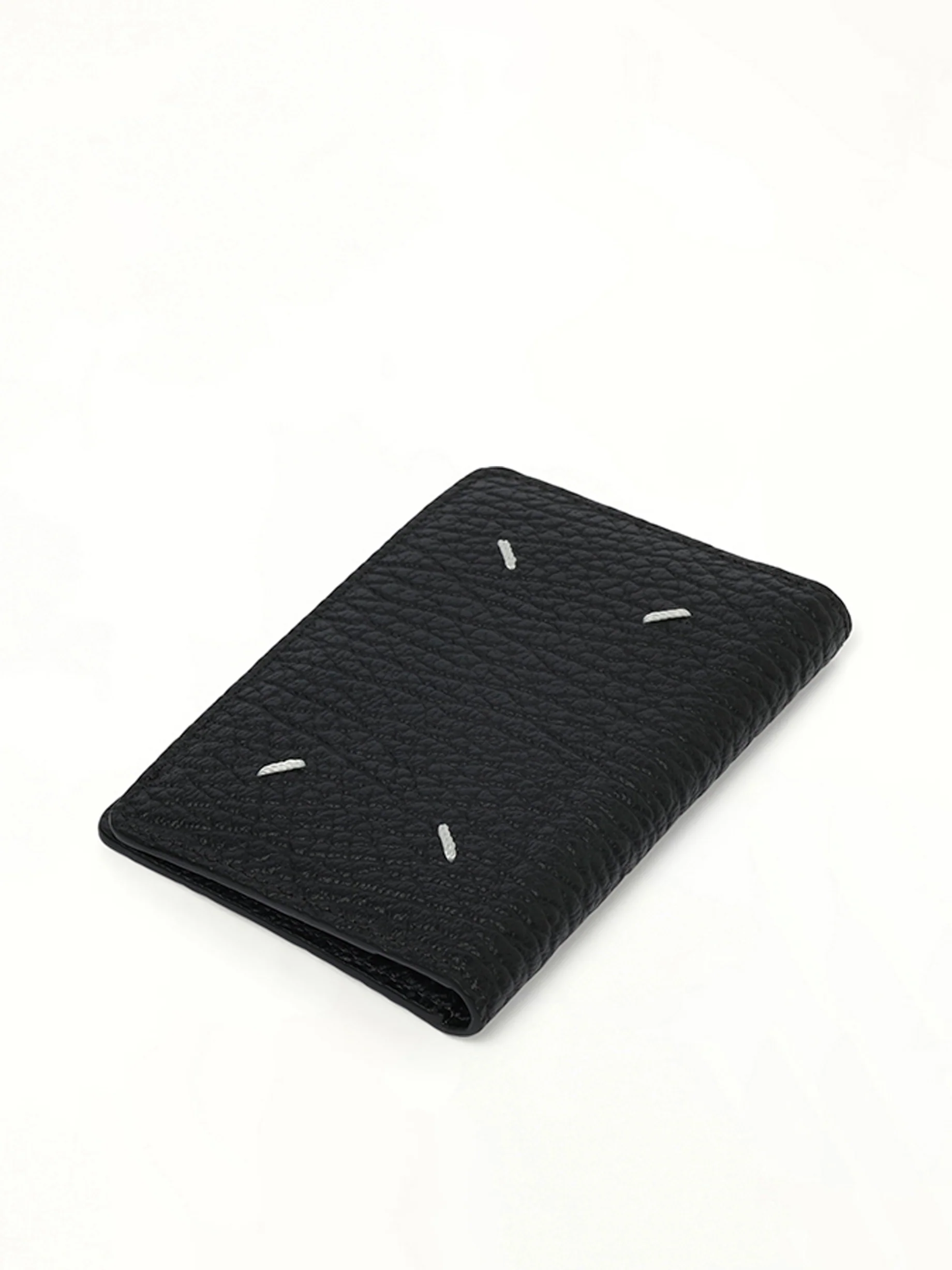 Four Stitch Logo Card Holder in Black - Image 4