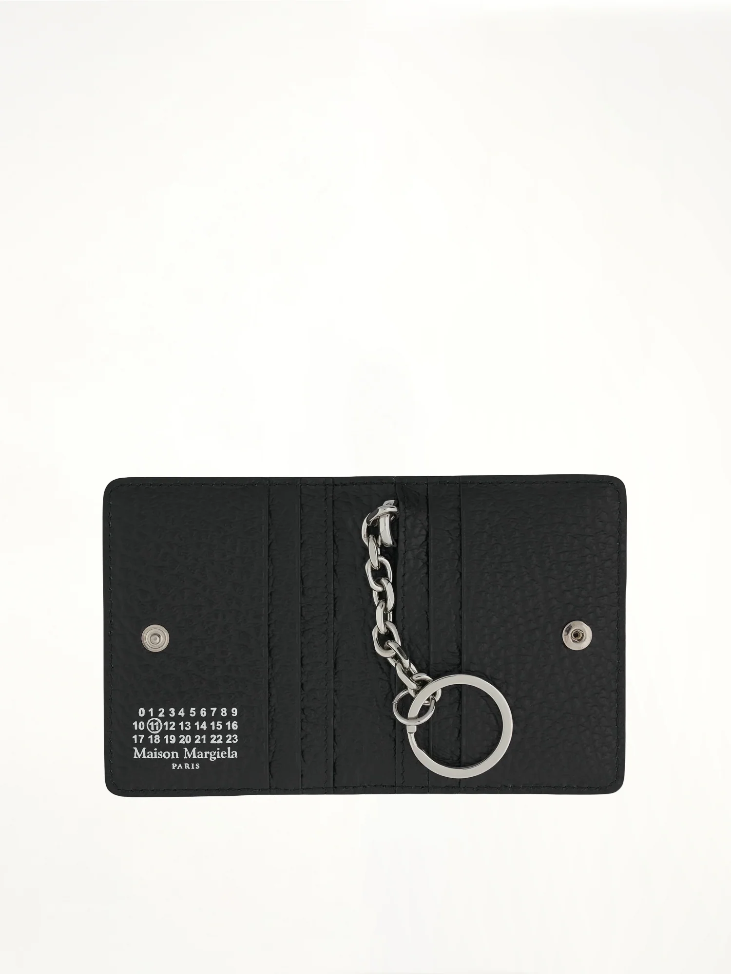 Four Stitch Logo Card Holder with Keyring in Black - Image 2