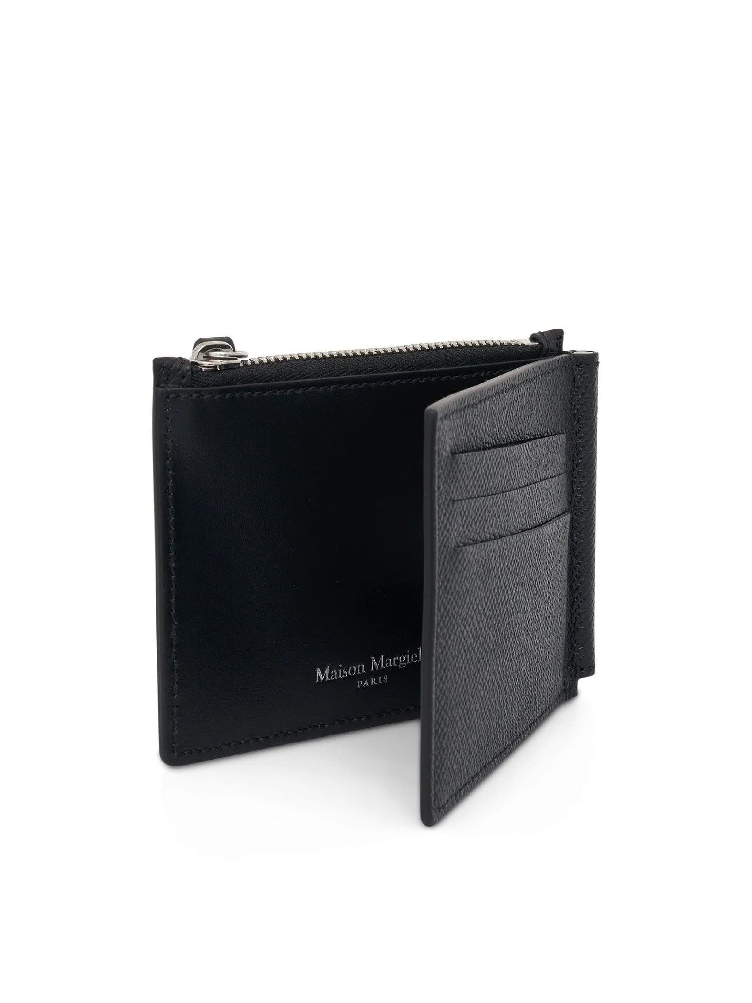 Four Stitch Logo Wallet with Zip in Black - Image 4