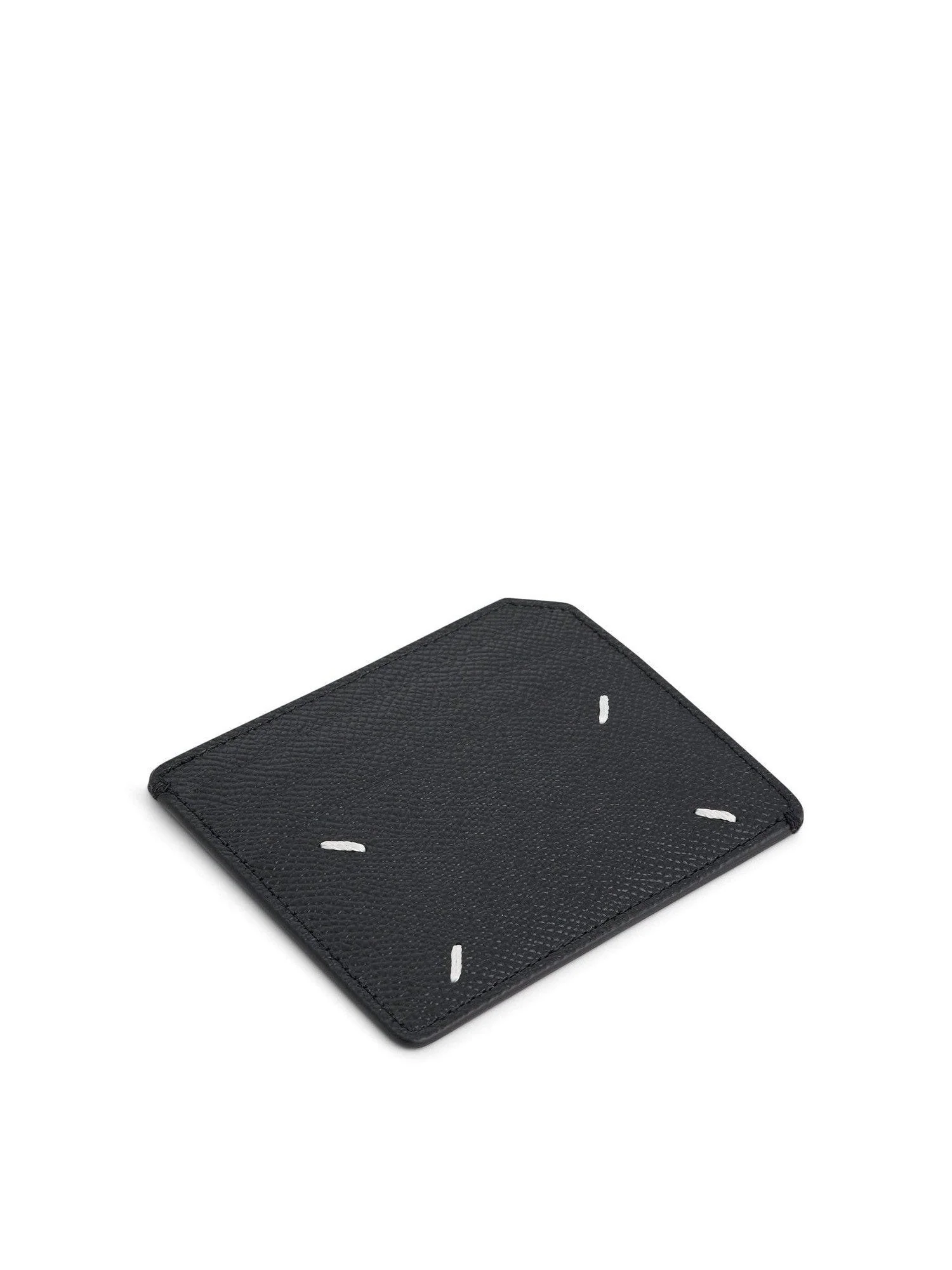Four Stitches Leather Card Holder in Black - Image 3