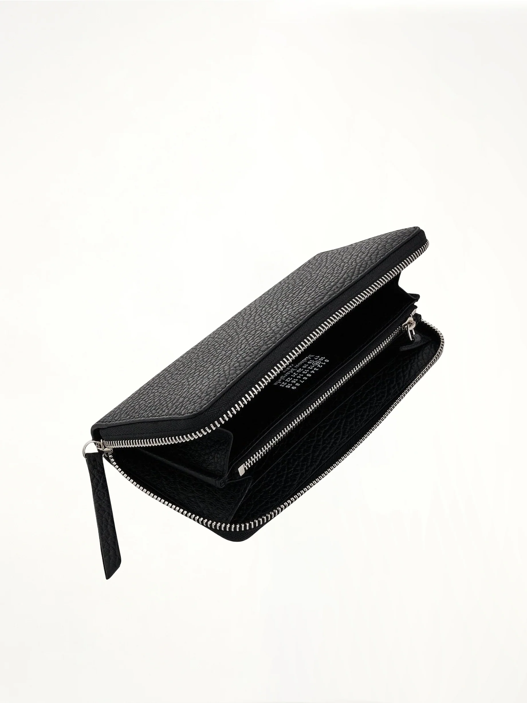 Four Stitches Zip Around Wallet in Black - Image 4