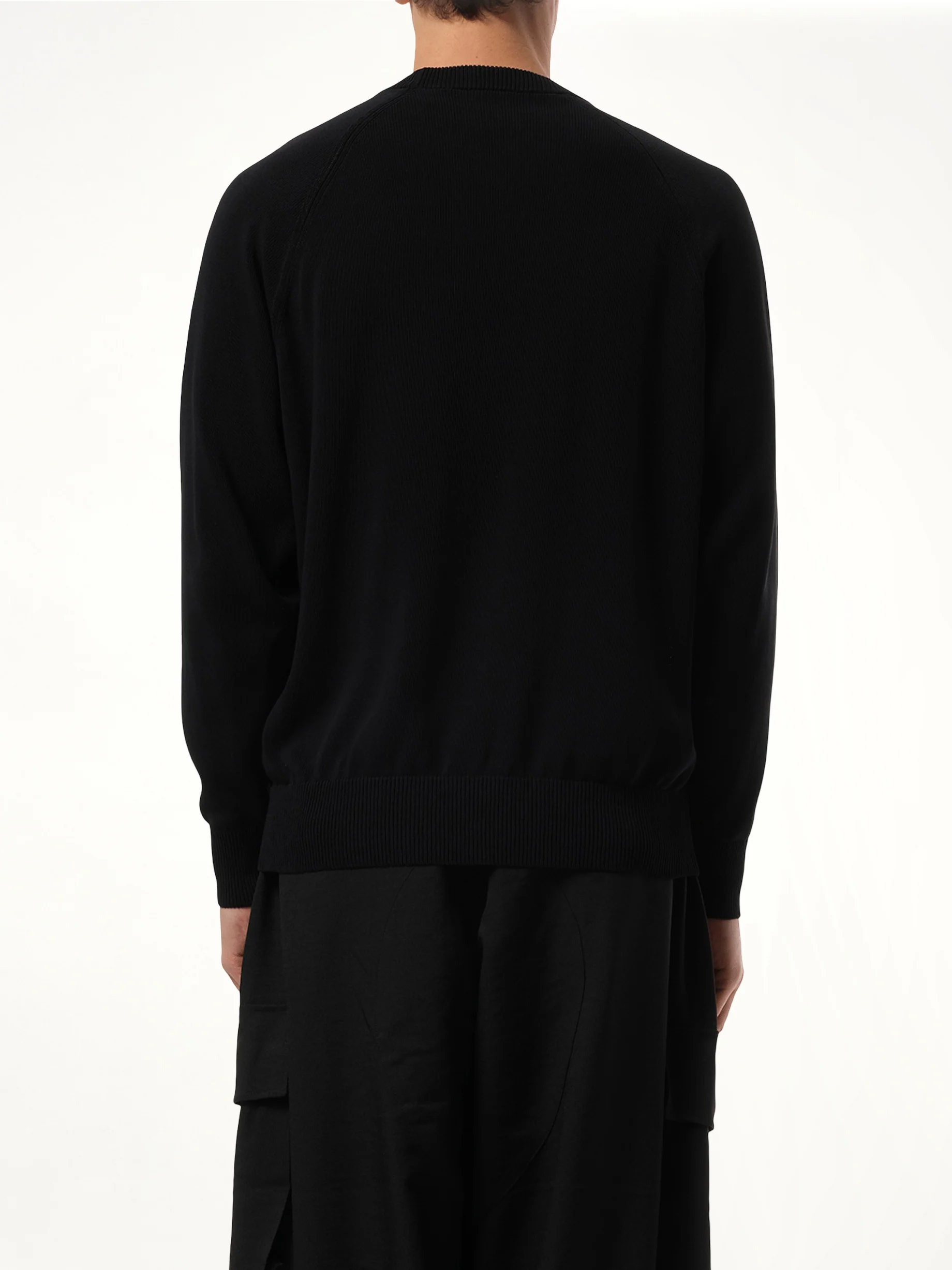 Frayed Logo Knit Sweater in Black - Image 6