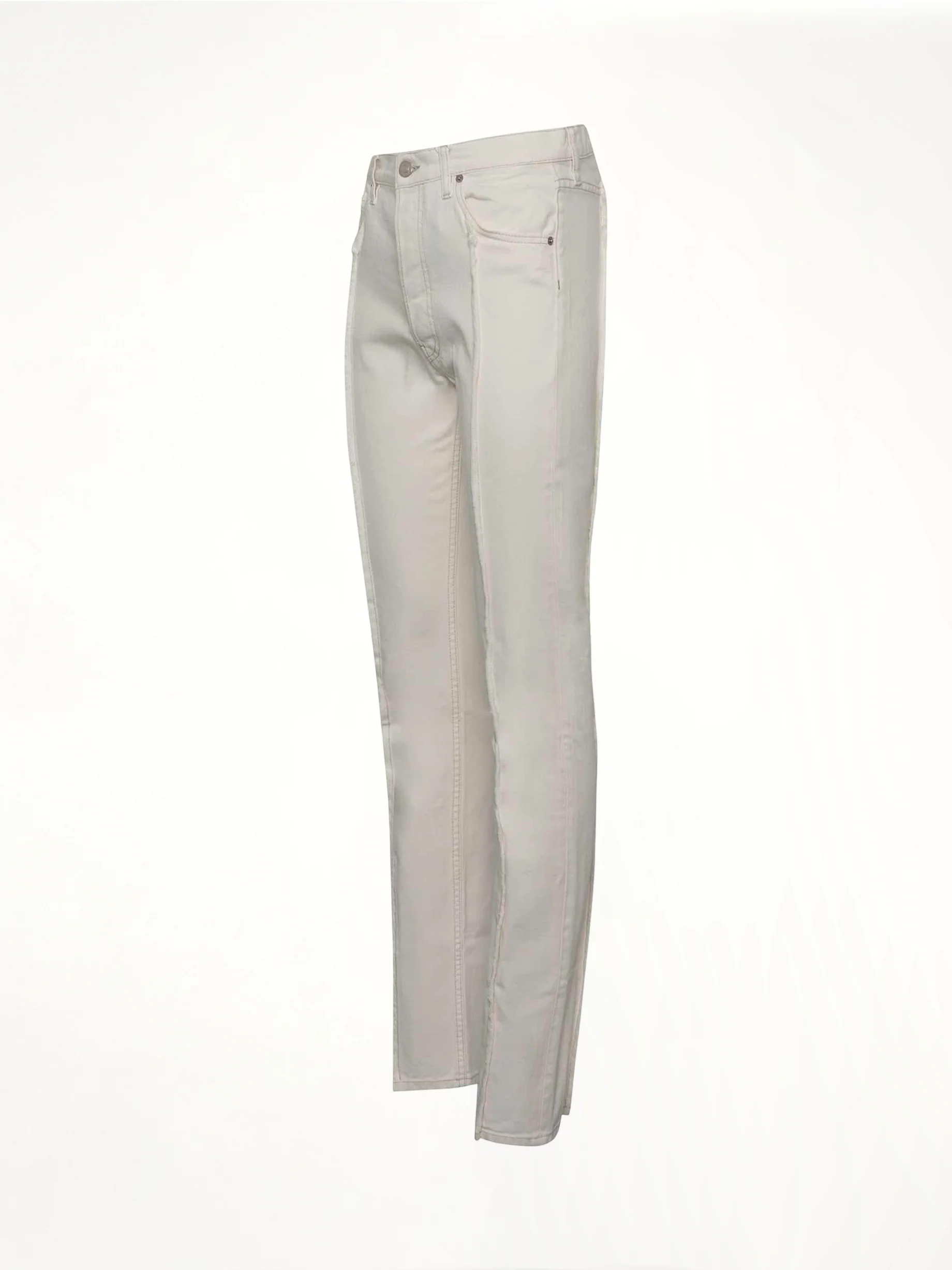 Frayed Straight Leg Jeans in White - Image 2
