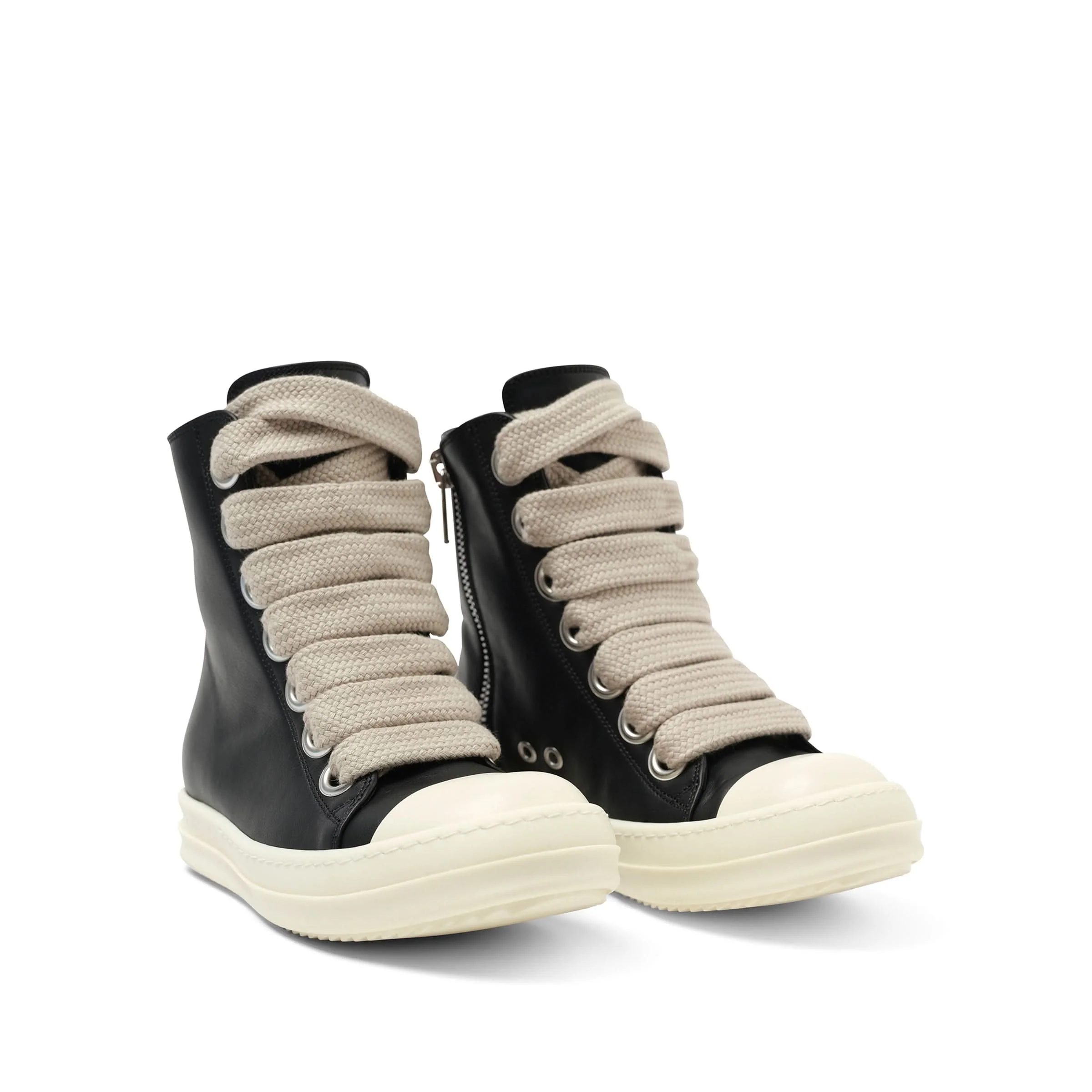 Full Grain Jumbo Laced Sneaker in Black/Pearl/Milk - Image 2