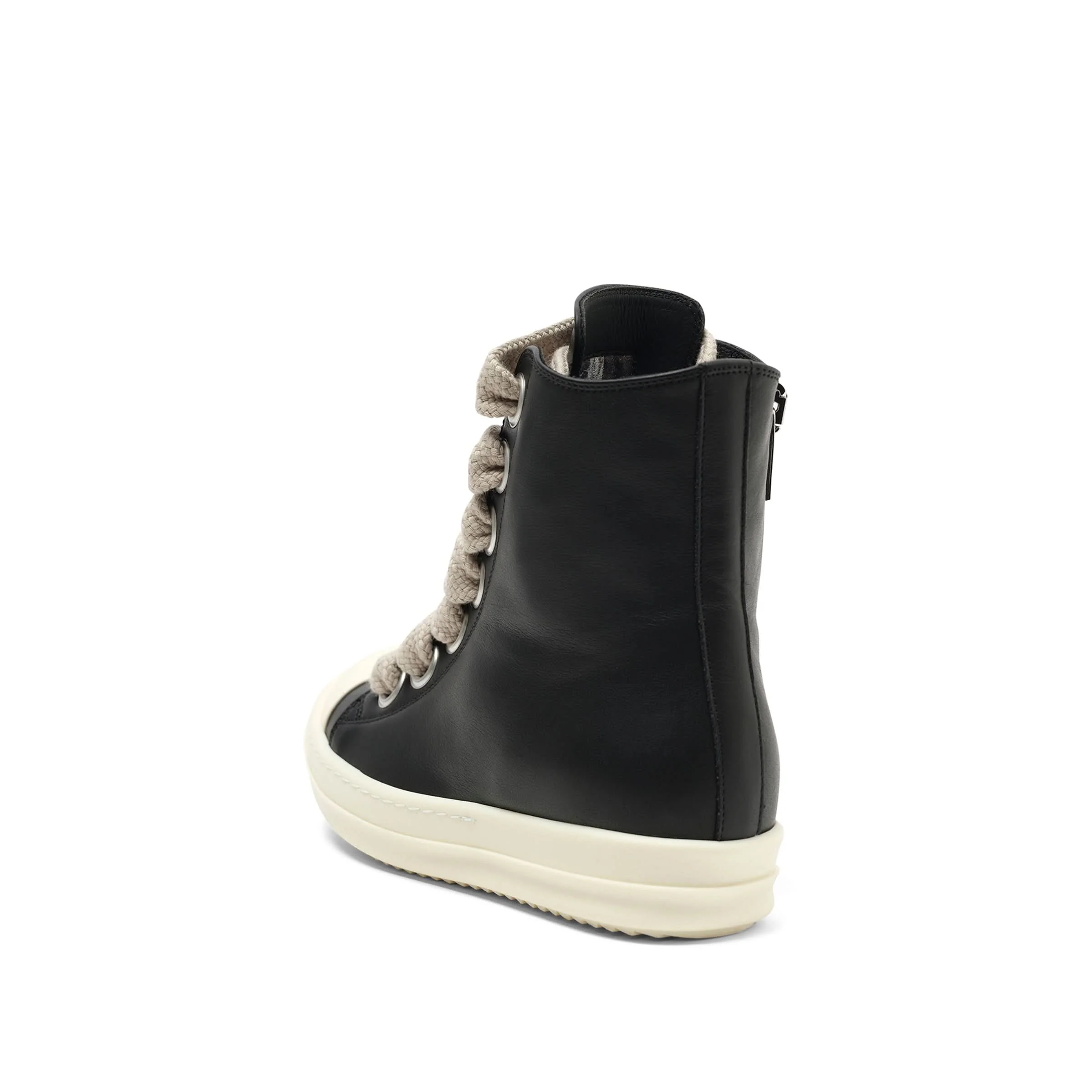 Full Grain Jumbo Laced Sneaker in Black/Pearl/Milk - Image 3