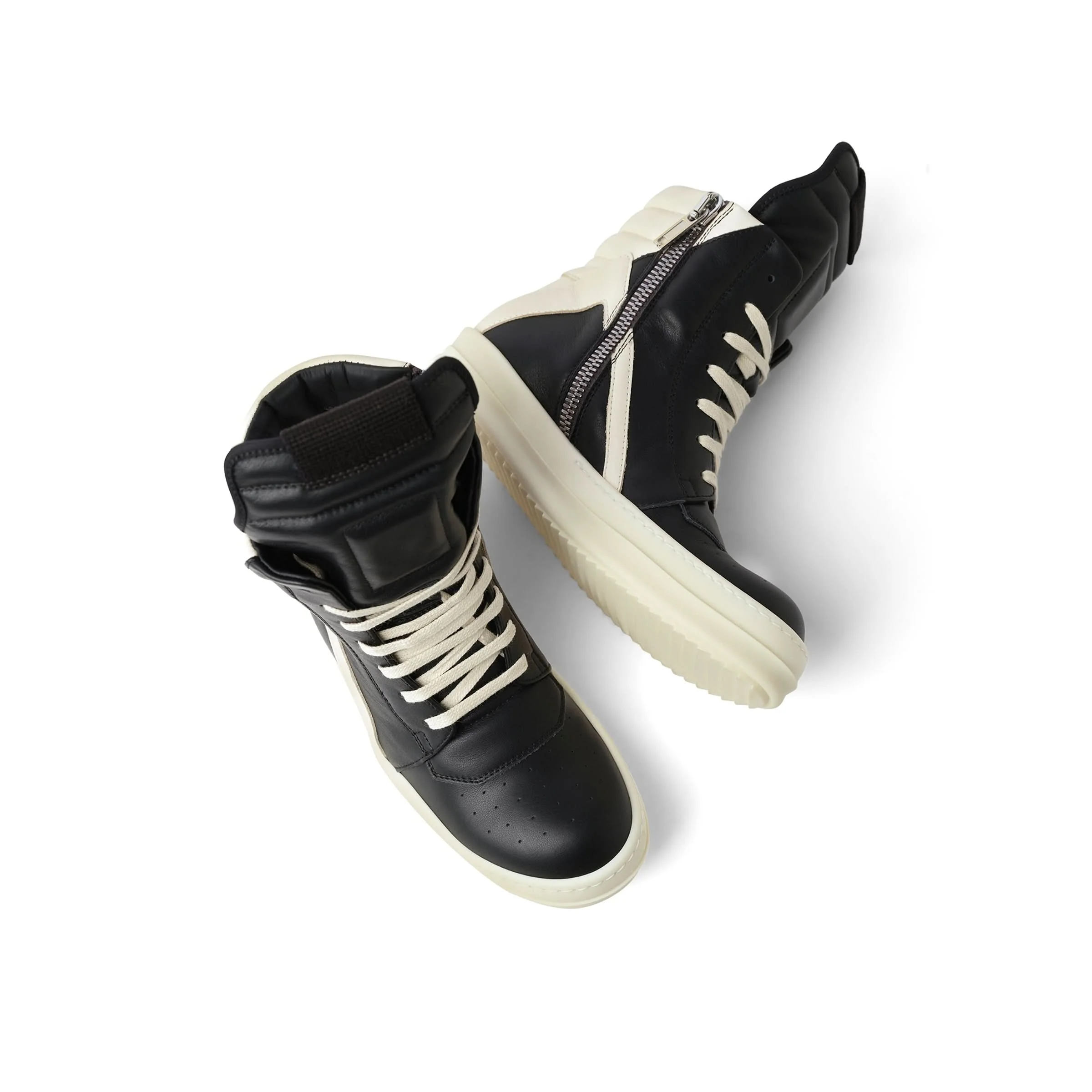 Full Grain Leather Geobasked Sneaker in Black/Milk - Image 4