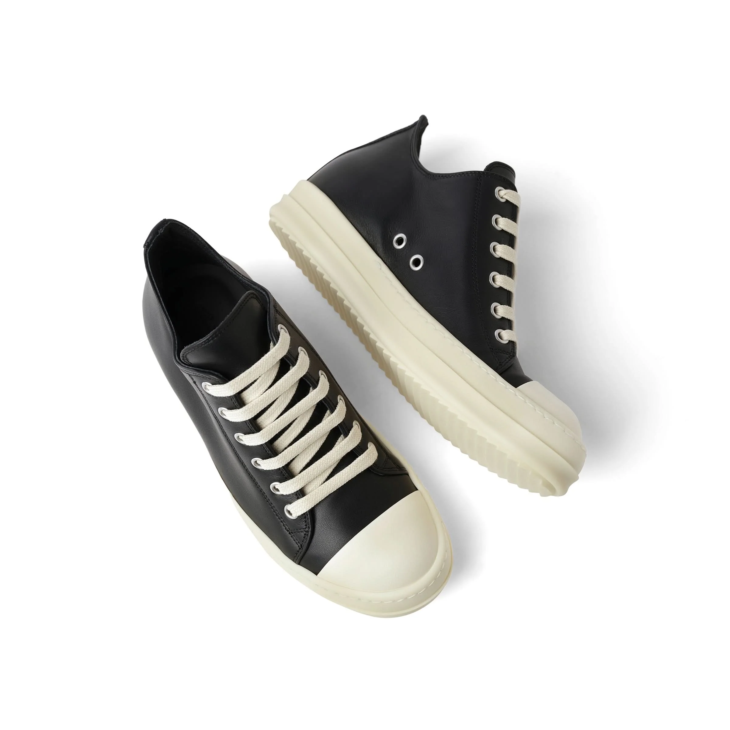 Full Grain Leather Low Sneaker in Black/Milk - Image 4