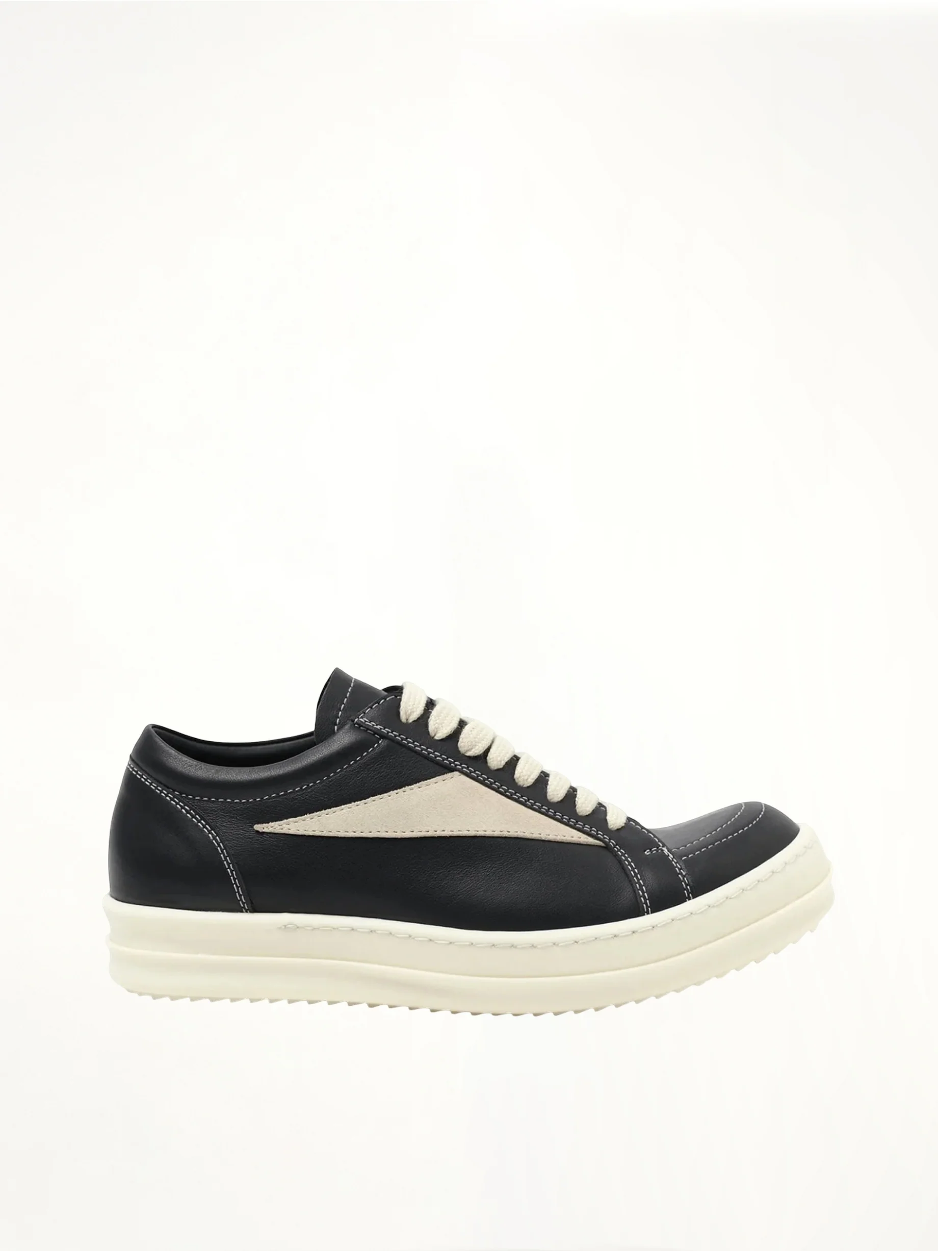 Full Grain Leather Vintage Sneaker in Black/Milk