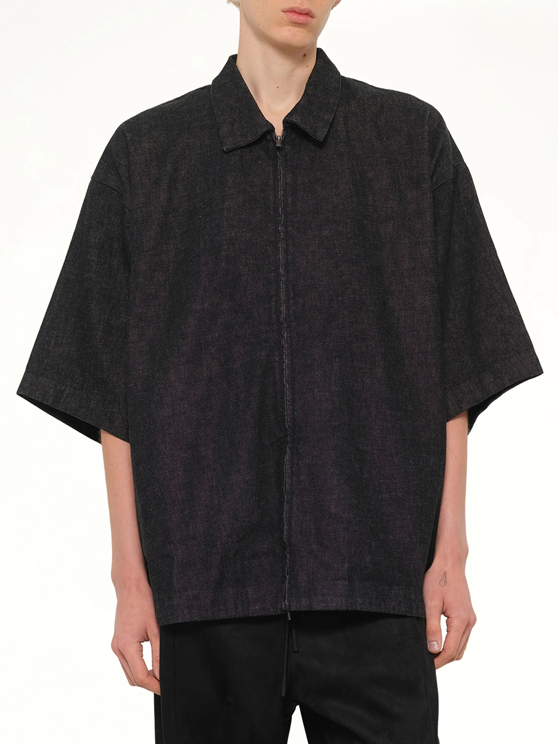 Full Zip Work Shirt in Vintage Black - Image 6