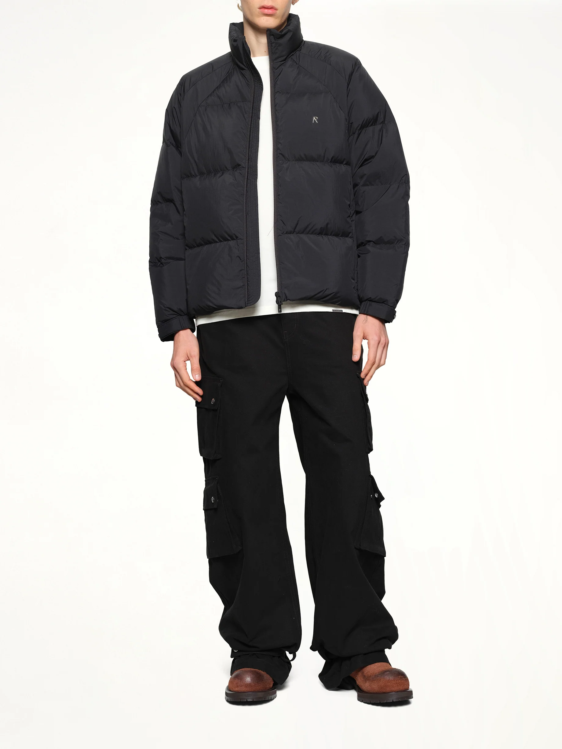 Funnel Neck Puffer in Black - Image 4