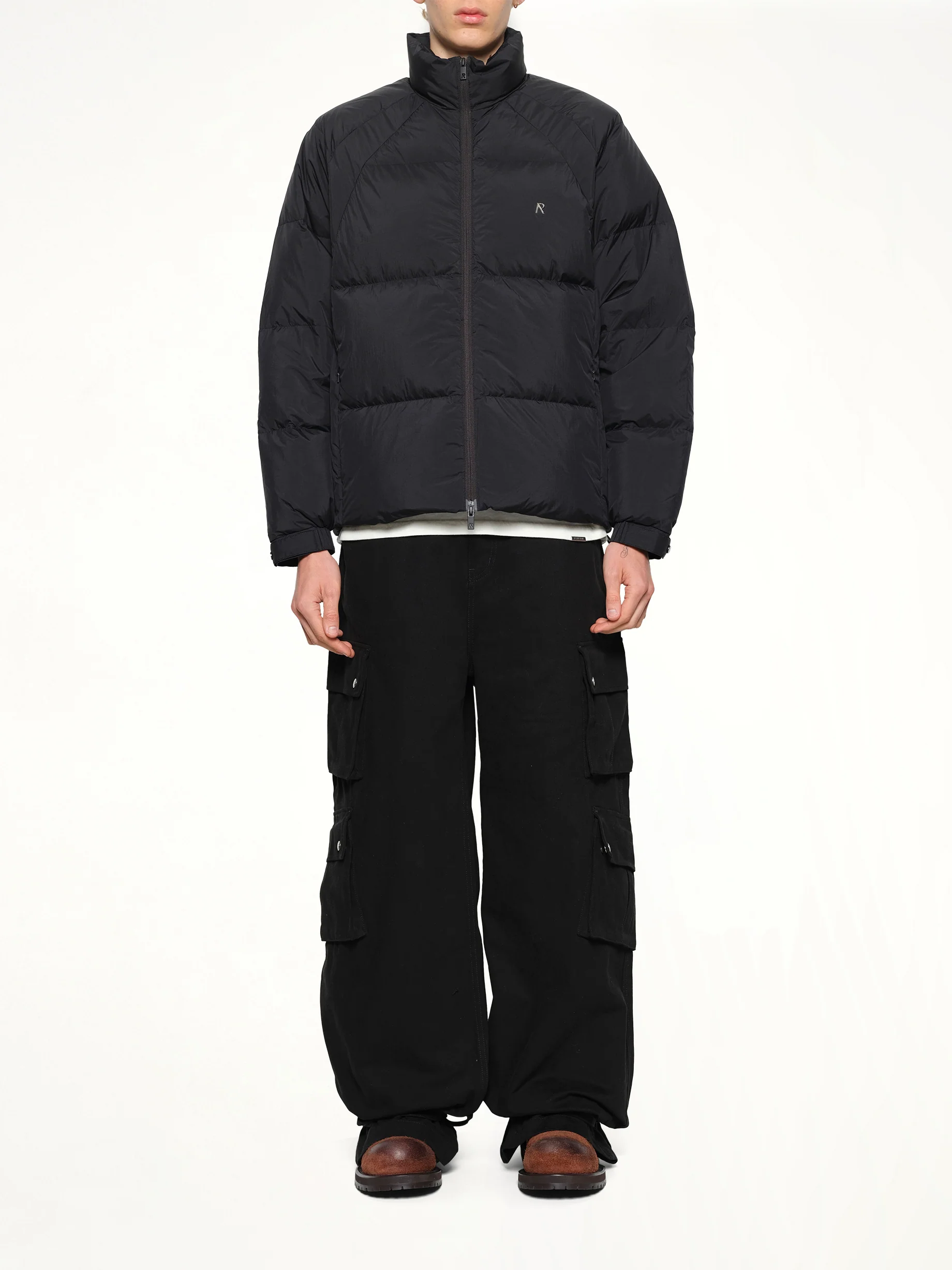 Funnel Neck Puffer in Black - Image 7