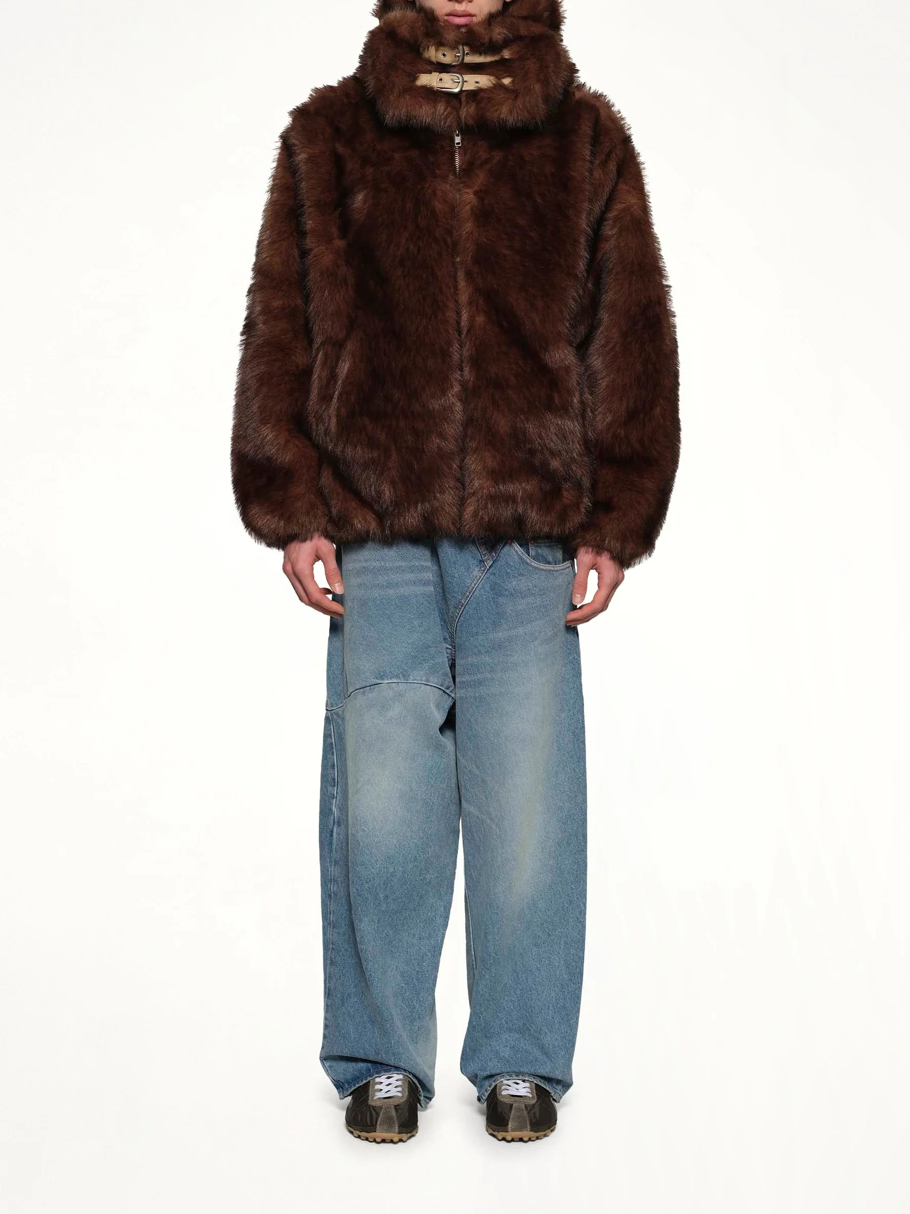 Fur Hoodie in Brown - Image 7