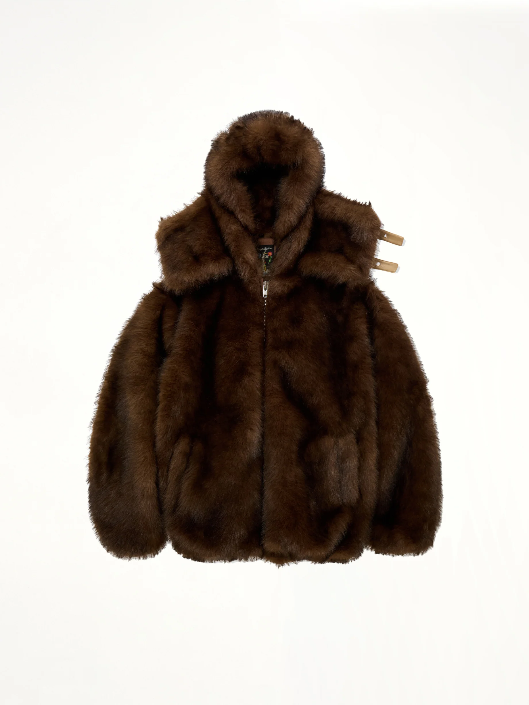 Fur Hoodie in Brown - Image 8