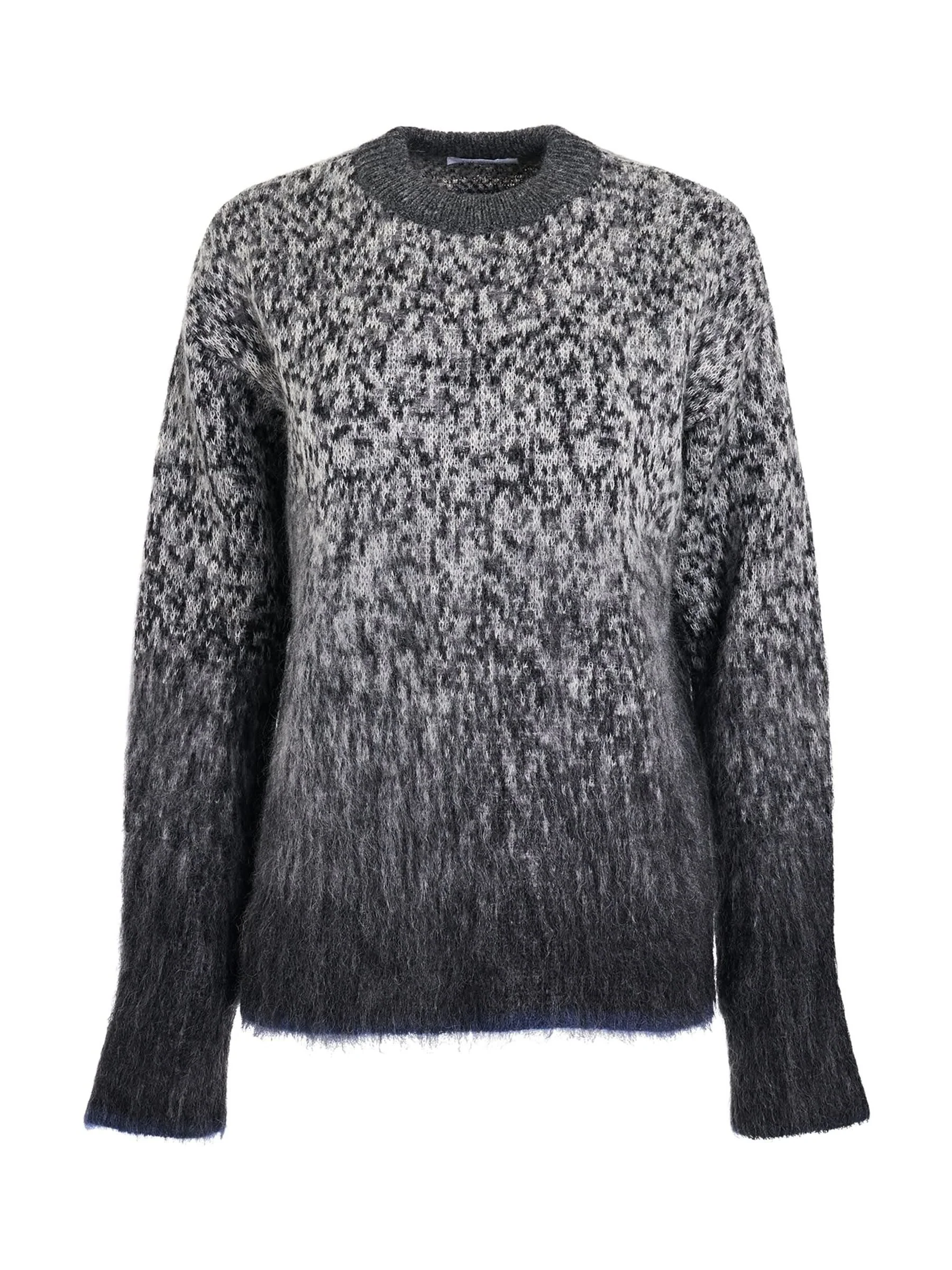 Fuzzy Mohair Arrow Knitwear in Dark Grey