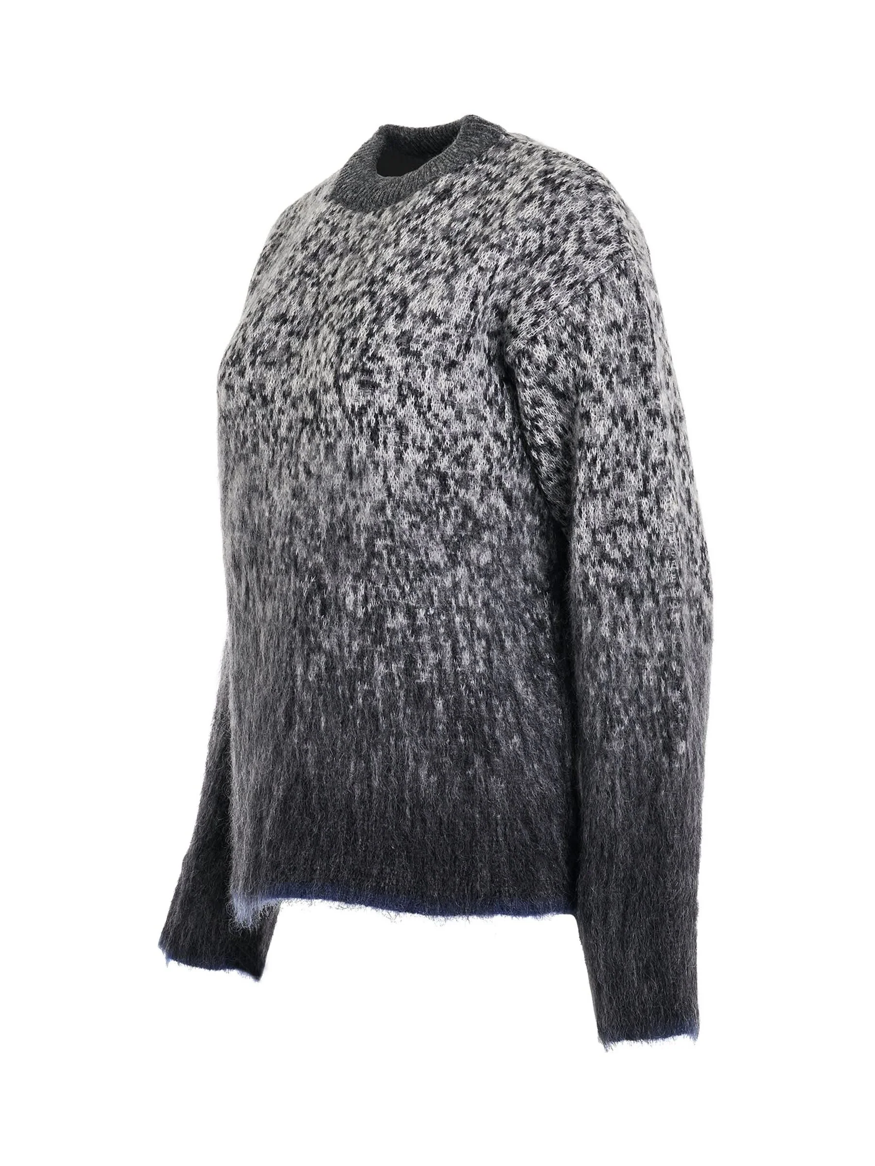 Fuzzy Mohair Arrow Knitwear in Dark Grey - Image 2