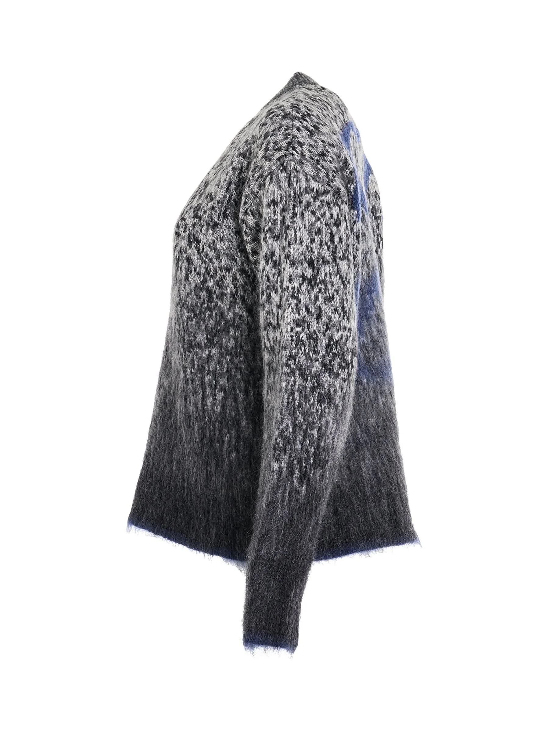 Fuzzy Mohair Arrow Knitwear in Dark Grey - Image 3