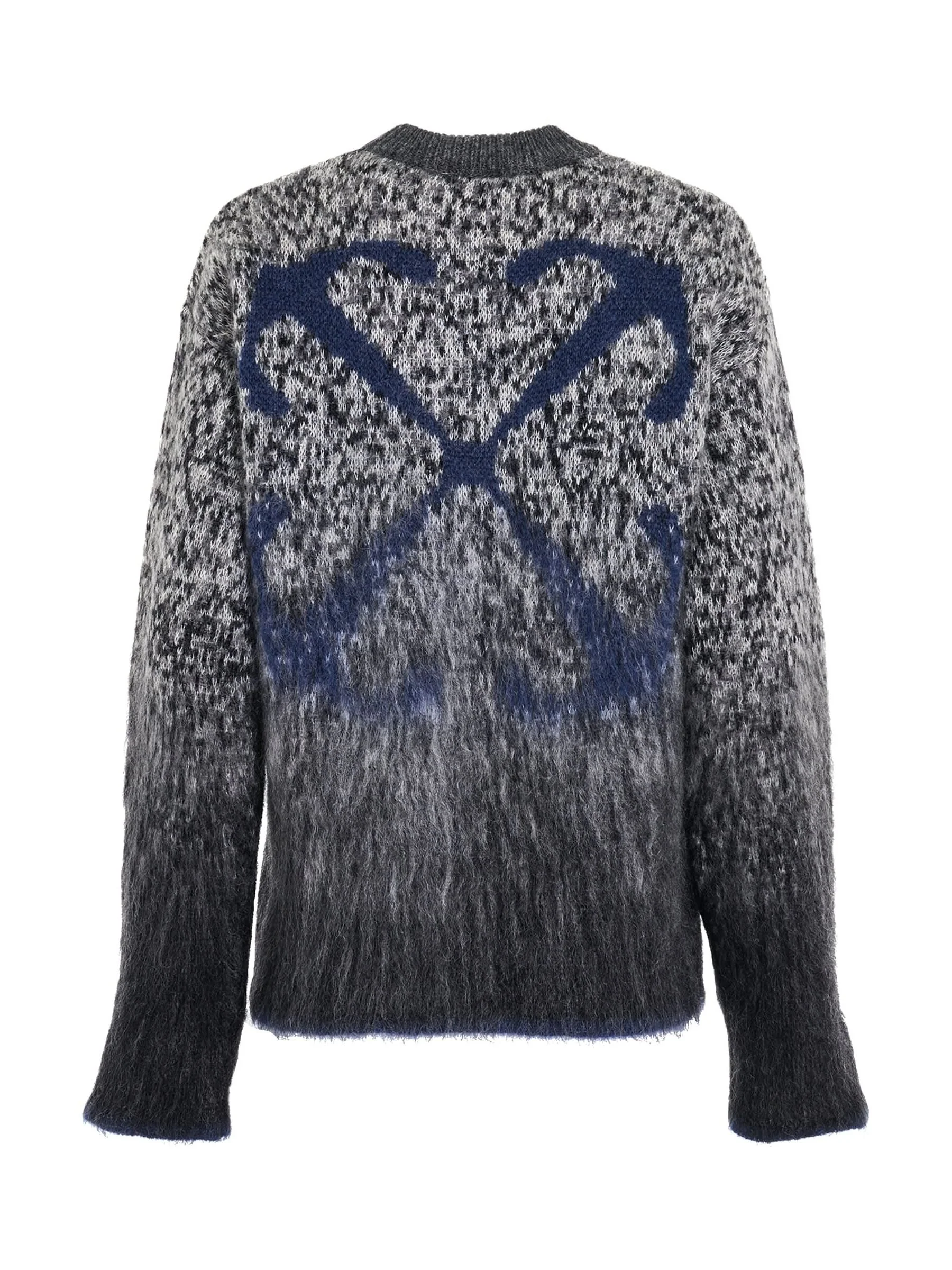 Fuzzy Mohair Arrow Knitwear in Dark Grey - Image 4