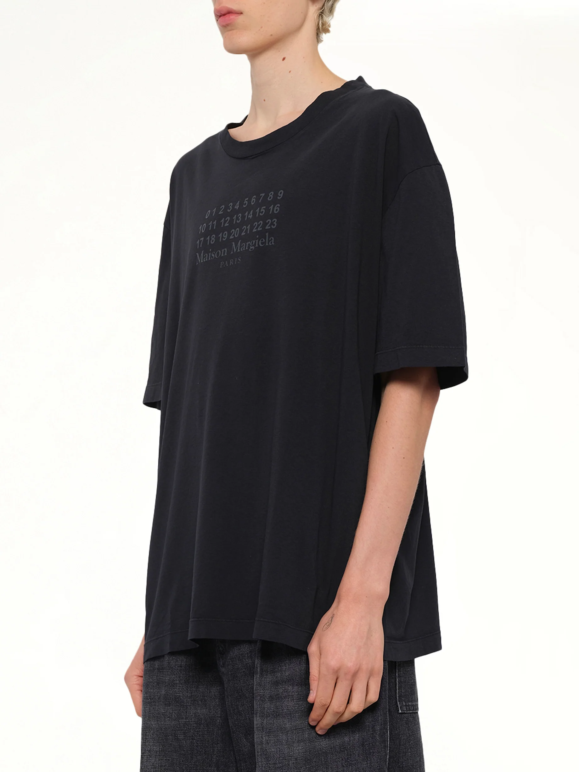 Maison Margiela Logo T-Shirt in Washed Black - Image 3