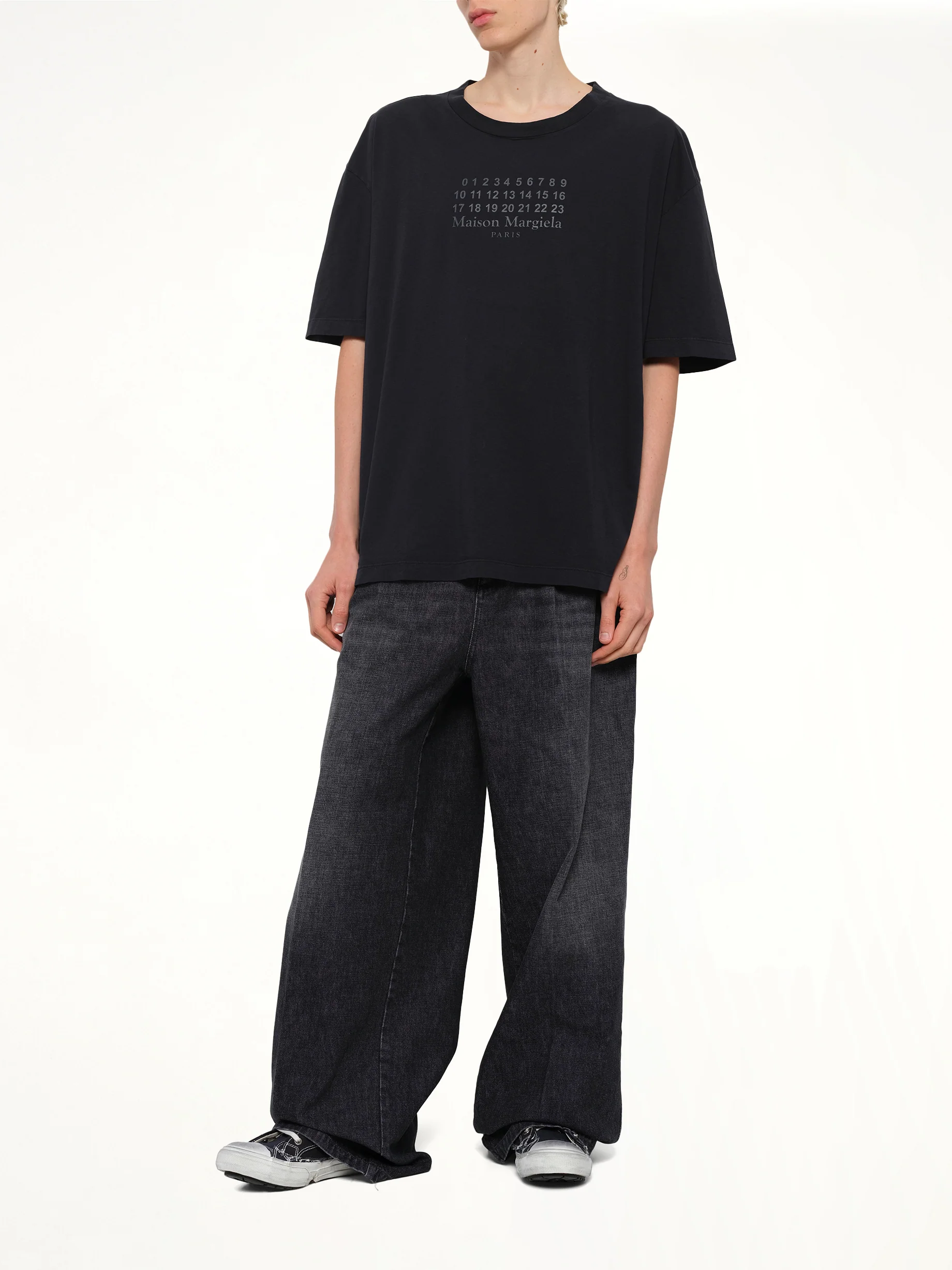 Maison Margiela Logo T-Shirt in Washed Black - Image 4