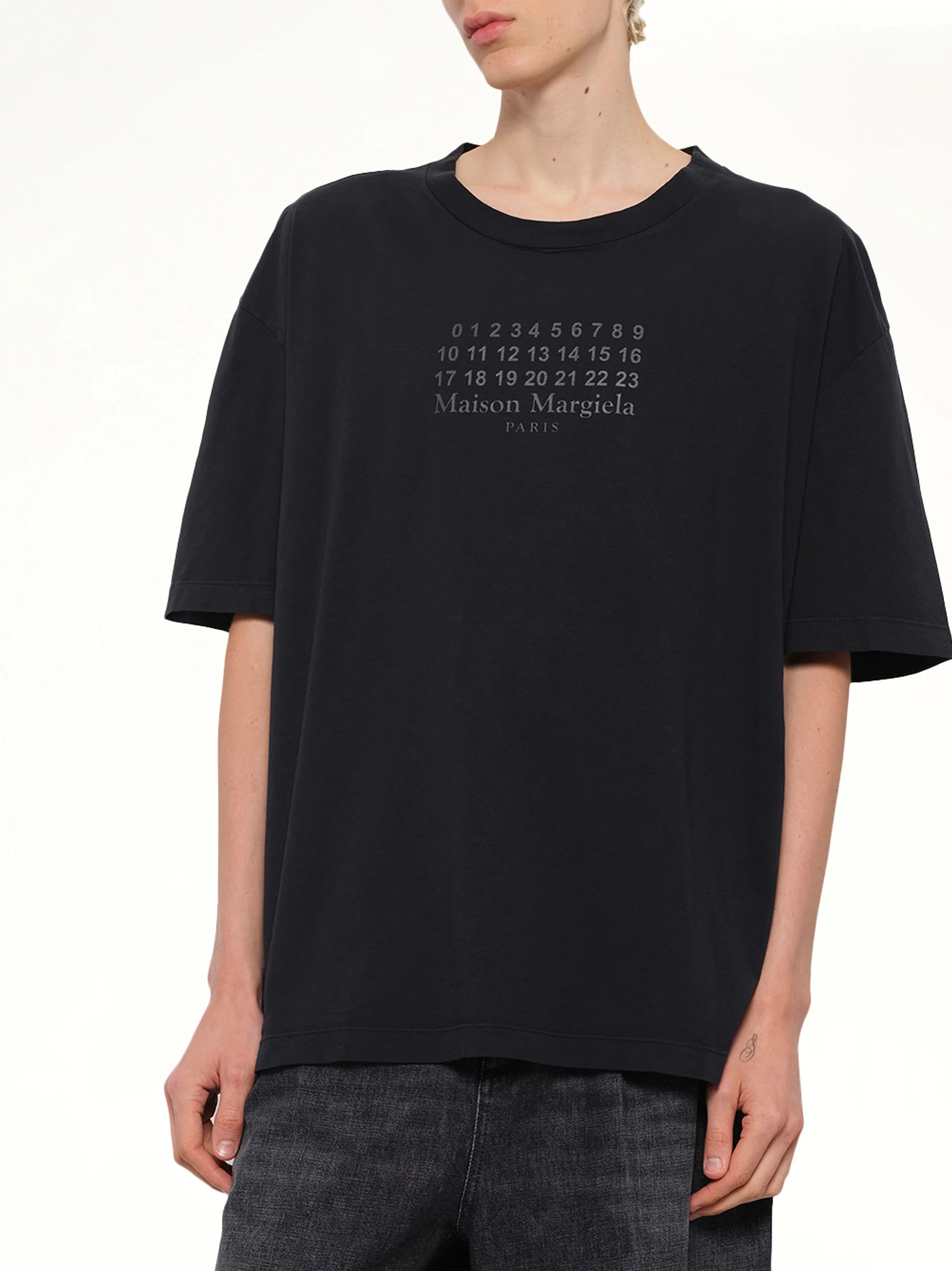 Maison Margiela Logo T-Shirt in Washed Black - Image 6