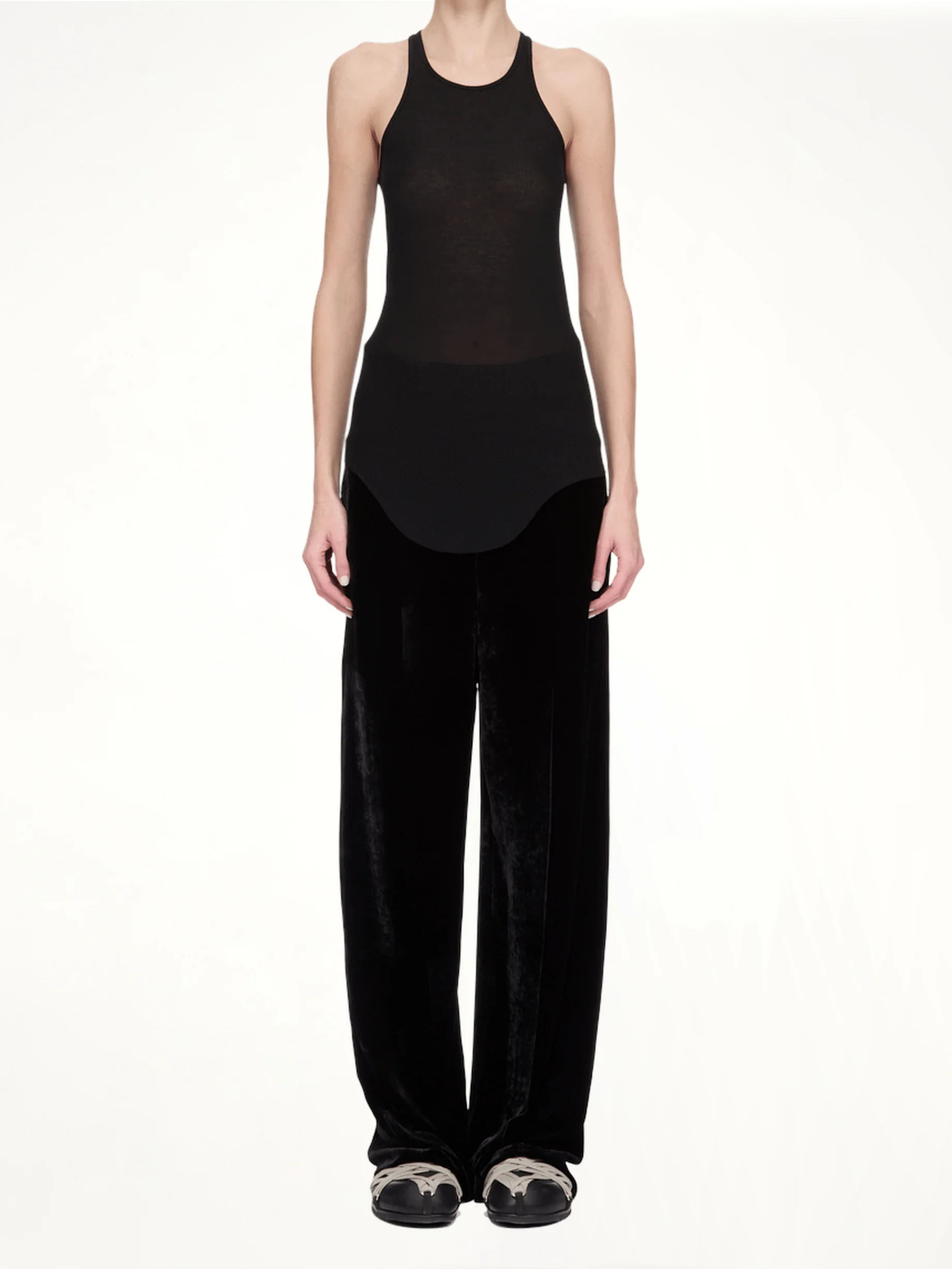 Basic Rib Tank Top in Black - Image 5