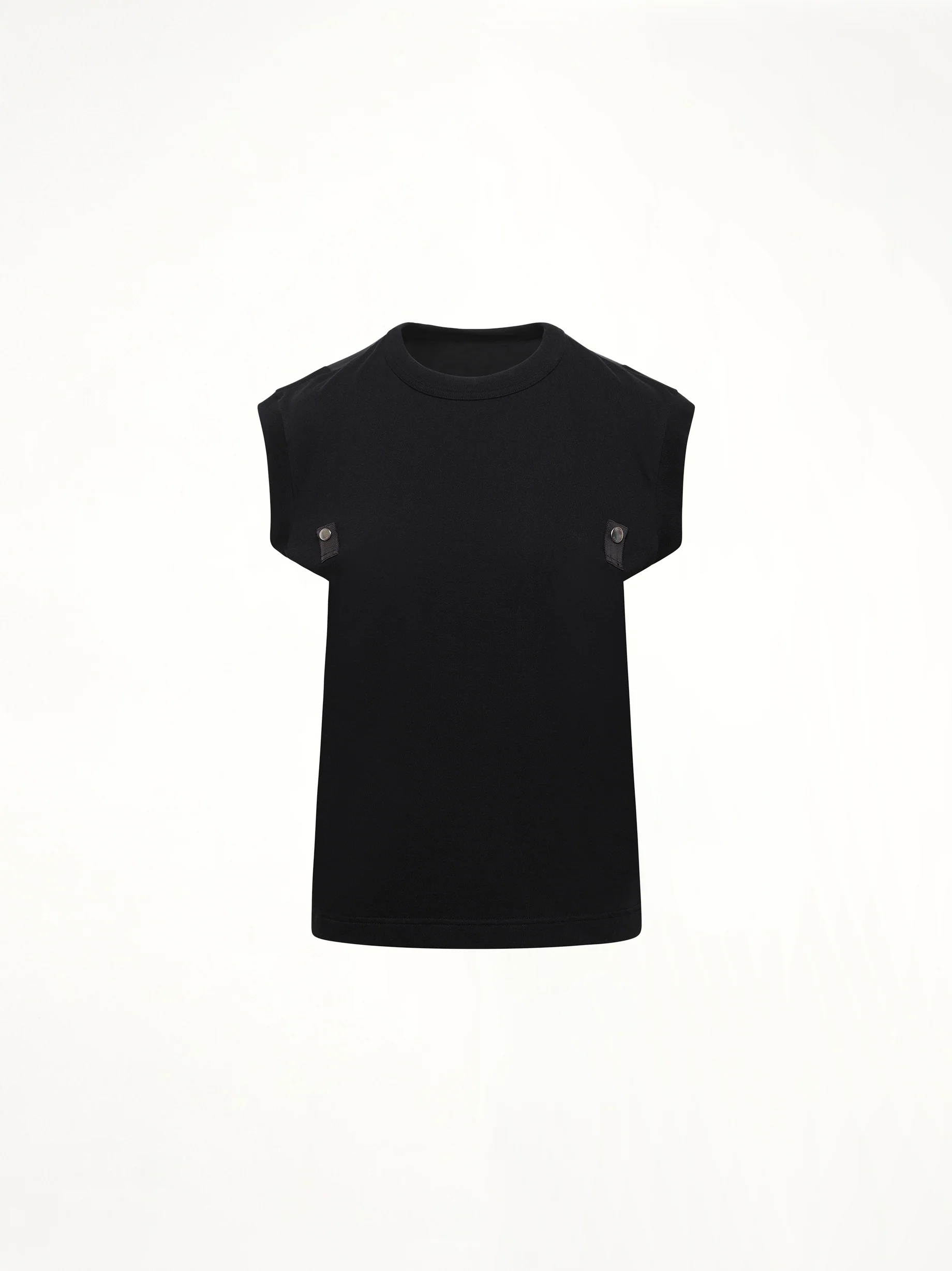 Cotton Jersey x Nylon Twill T-Shirt in Black - Image 2