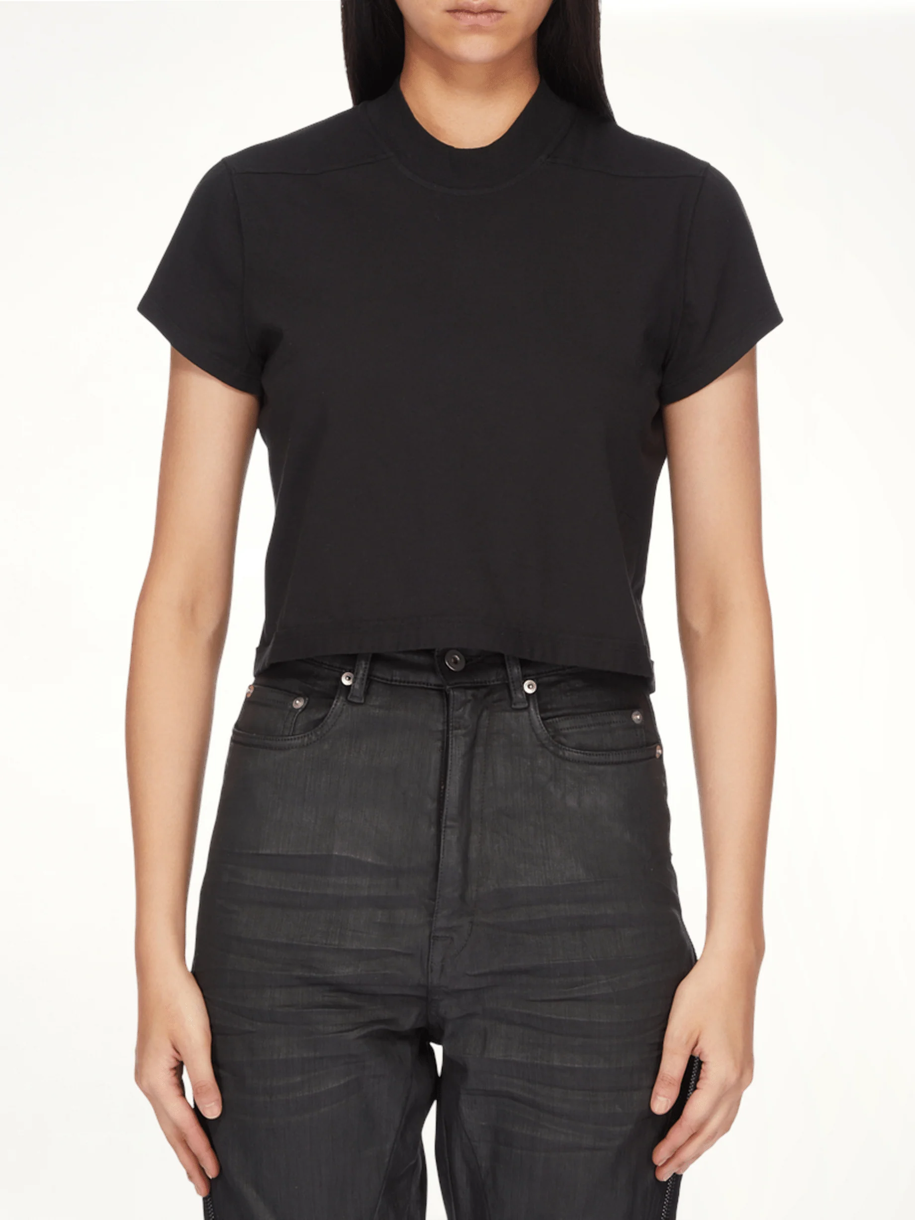 Cropped Small Level T-Shirt in Black